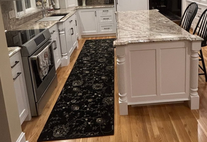 Kane Carpet Custom Stair Runner Milano Black Custom L-Shaped Kitchen Install