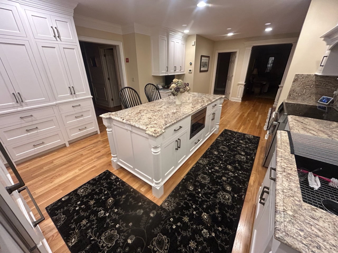 Kane Carpet Custom Stair Runner Milano Black Custom L-Shaped Kitchen Install