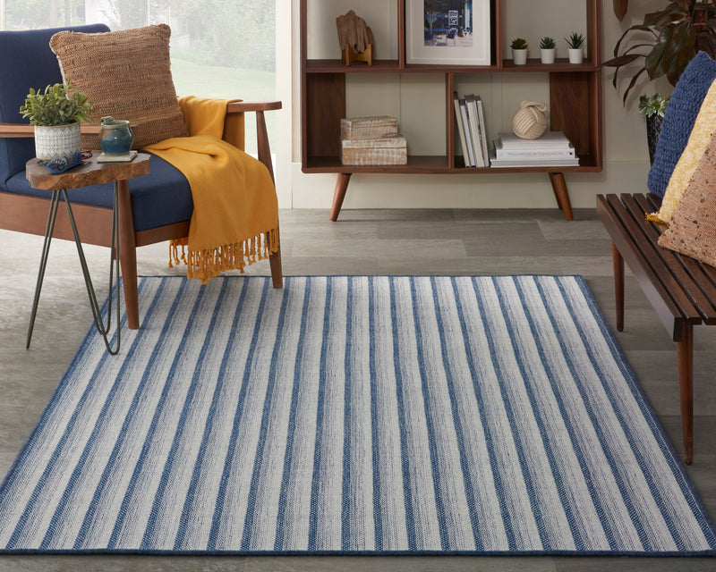 Nourison Stair Runners Radiant Stripe Maritime Stair Runner-Stair Treads and Matching Area Rugs
