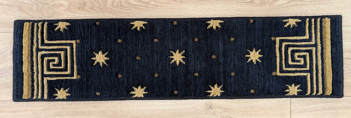 Nourison Stair Treads Cosmopolitan Celestial C95R Midnight 36in x 9in Set of 15 Stair Treads