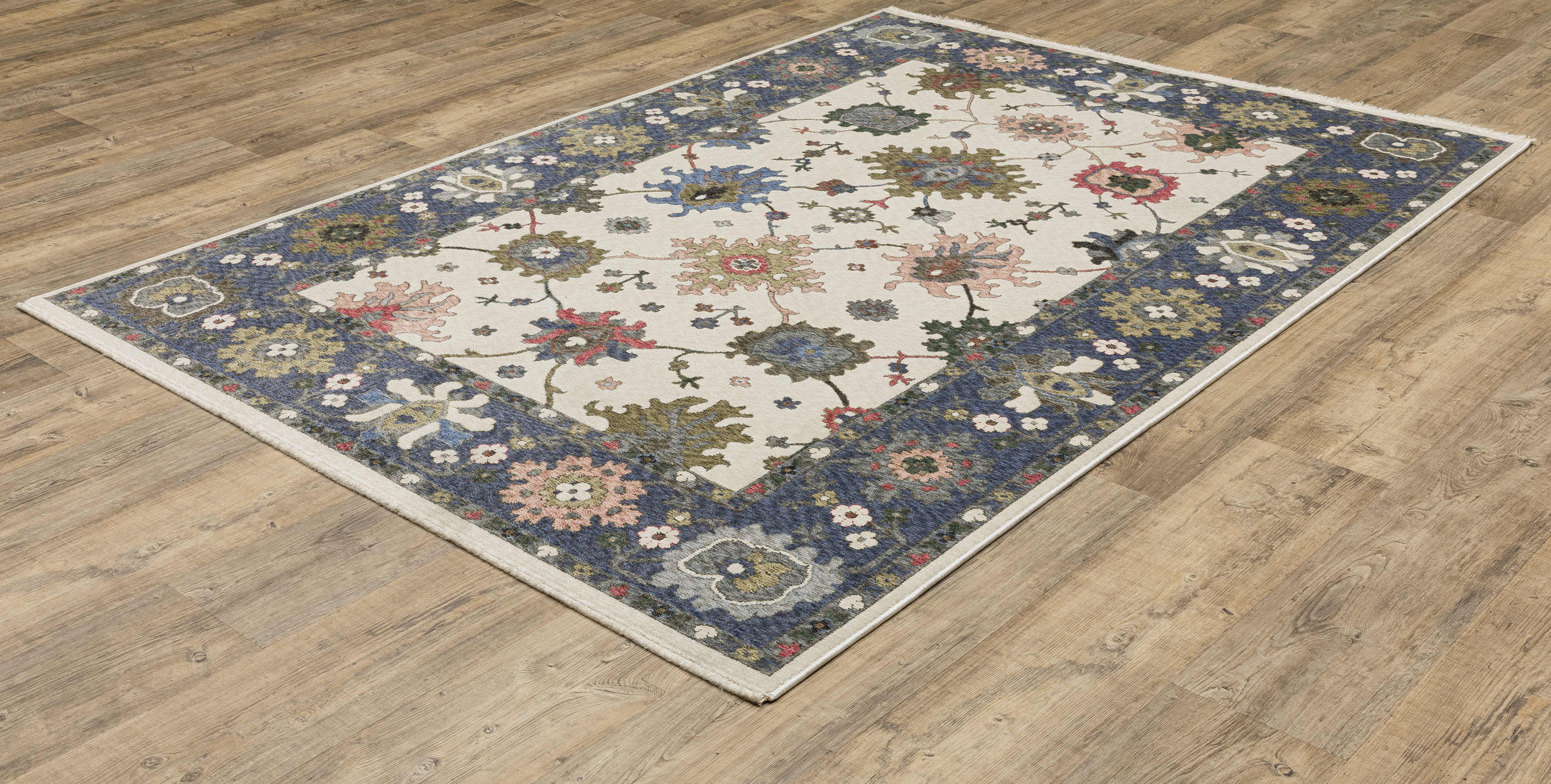 Oriental Weavers Area Rugs Hastings Area Rugs HA01e Ivory/Blue in Many Sizes