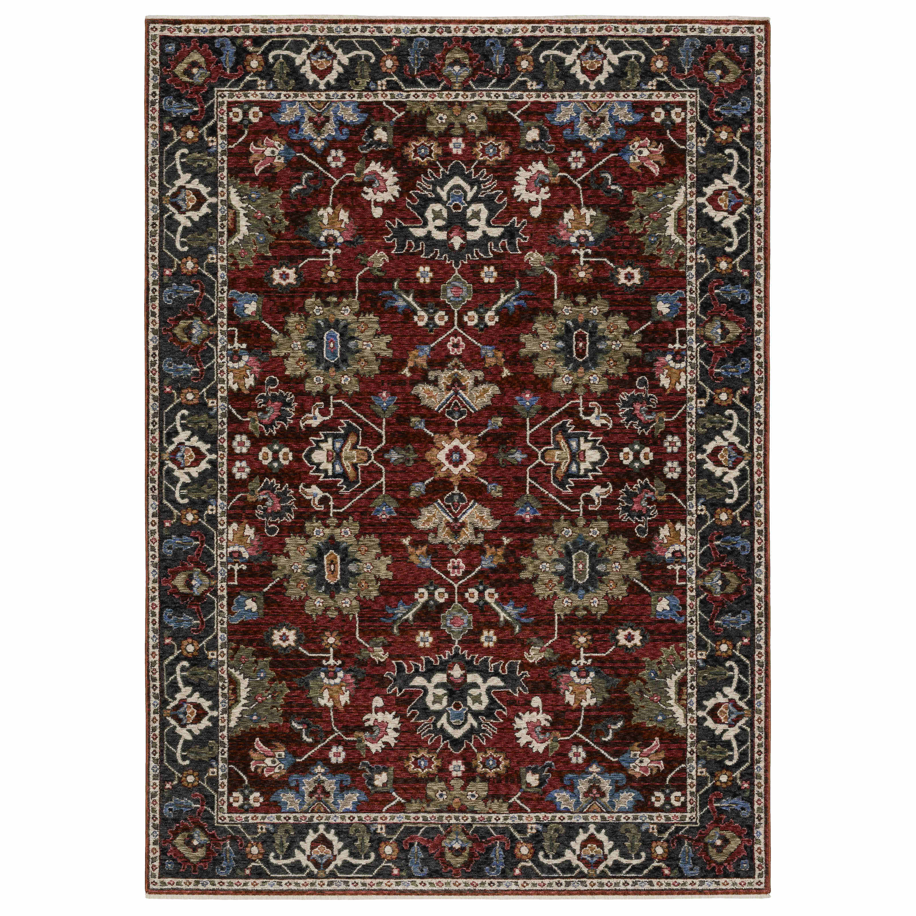 Oriental Weavers Area Rugs Hastings Area Rugs HA03v Red-Black in Many Sizes