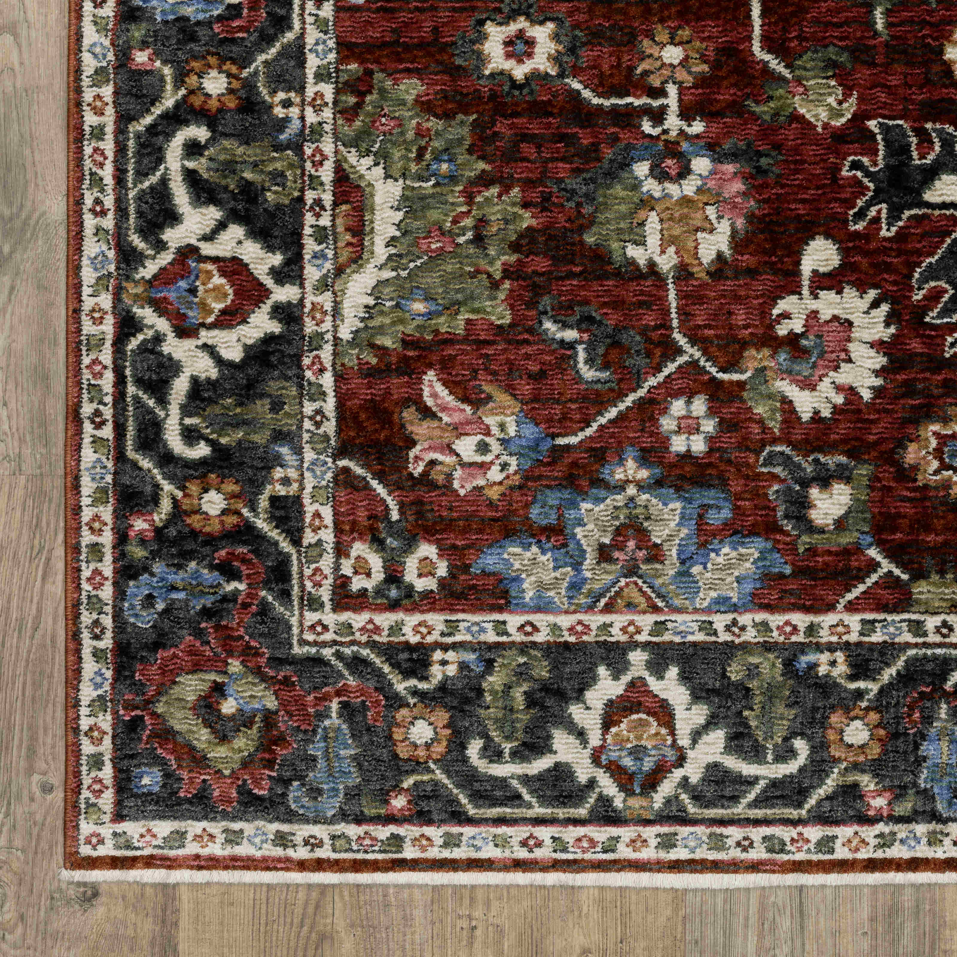 Oriental Weavers Area Rugs Hastings Area Rugs HA03v Red-Black in Many Sizes