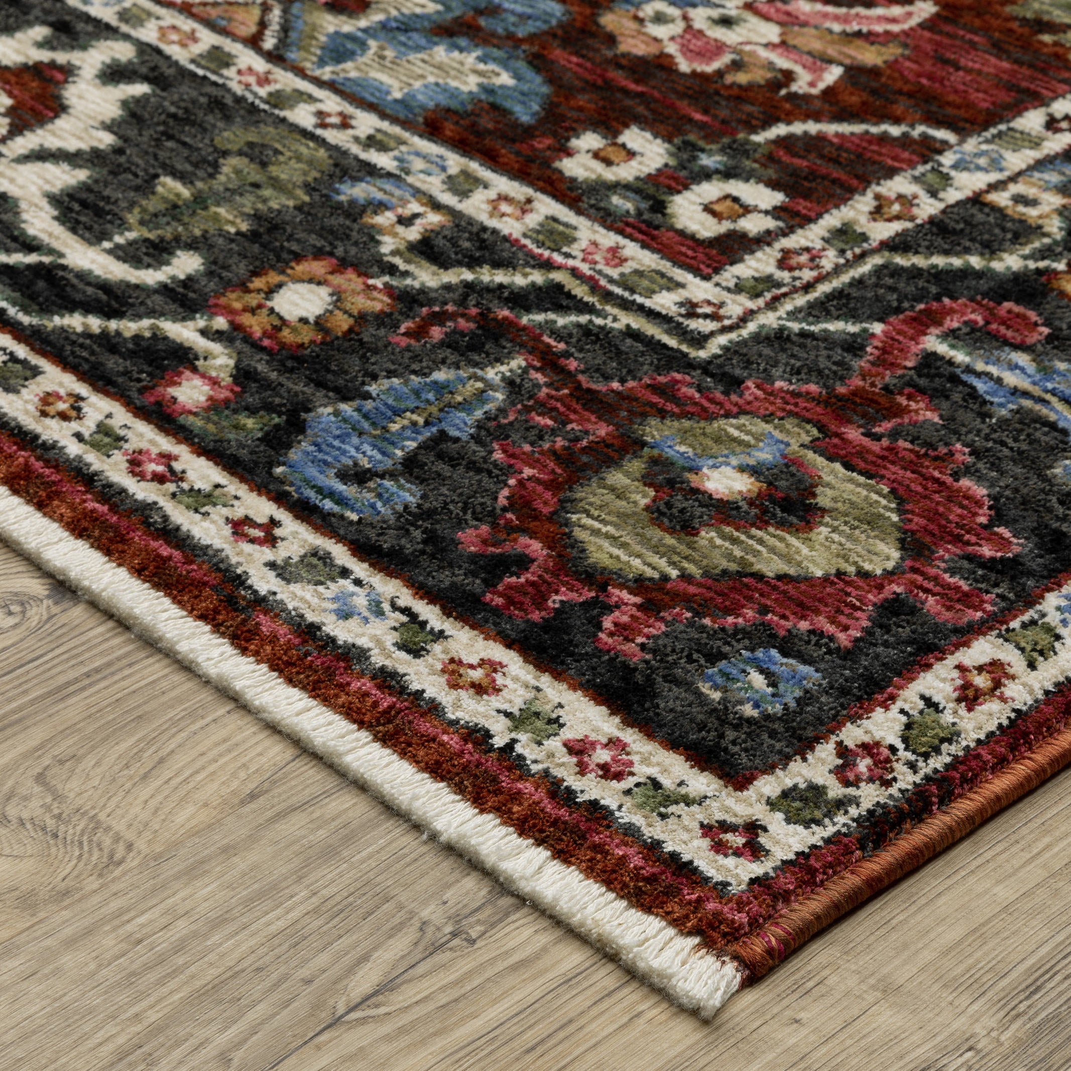 Oriental Weavers Area Rugs Hastings Area Rugs HA03v Red-Black in Many Sizes