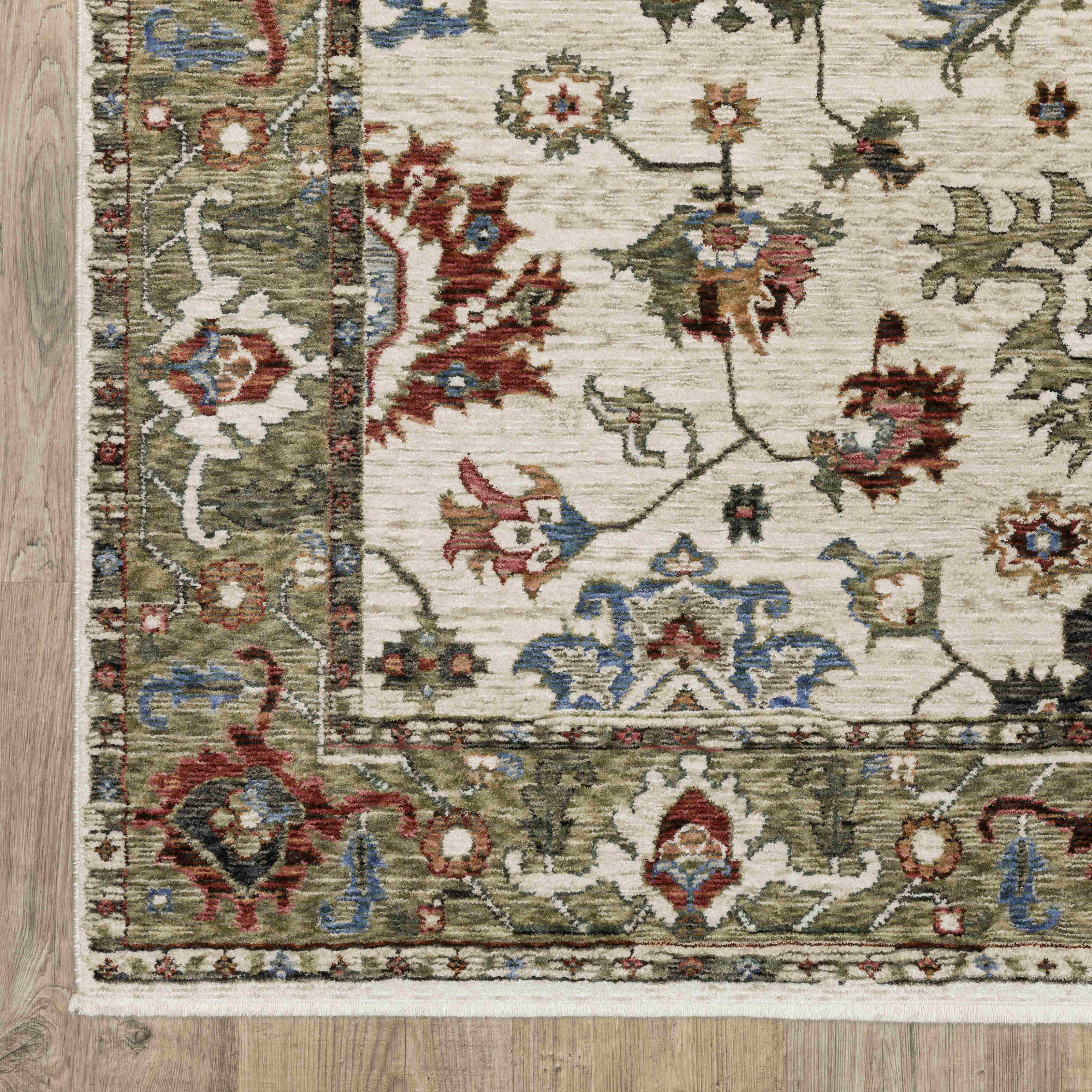 Oriental Weavers Area Rugs Hastings Area Rugs HA03w Ivory-Green in Many Sizes