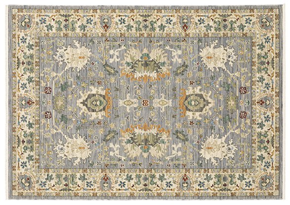 Lucca Area Rugs 2063L Blue Oushak Wool-Nylon In 8 Sizes By OW Rugs