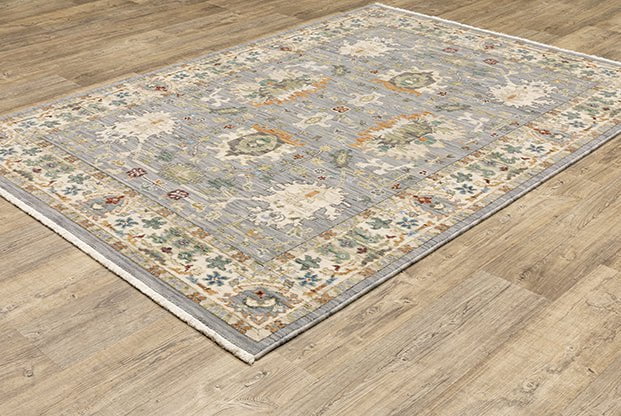 Lucca Area Rugs 2063L Blue Oushak Wool-Nylon In 8 Sizes By OW Rugs