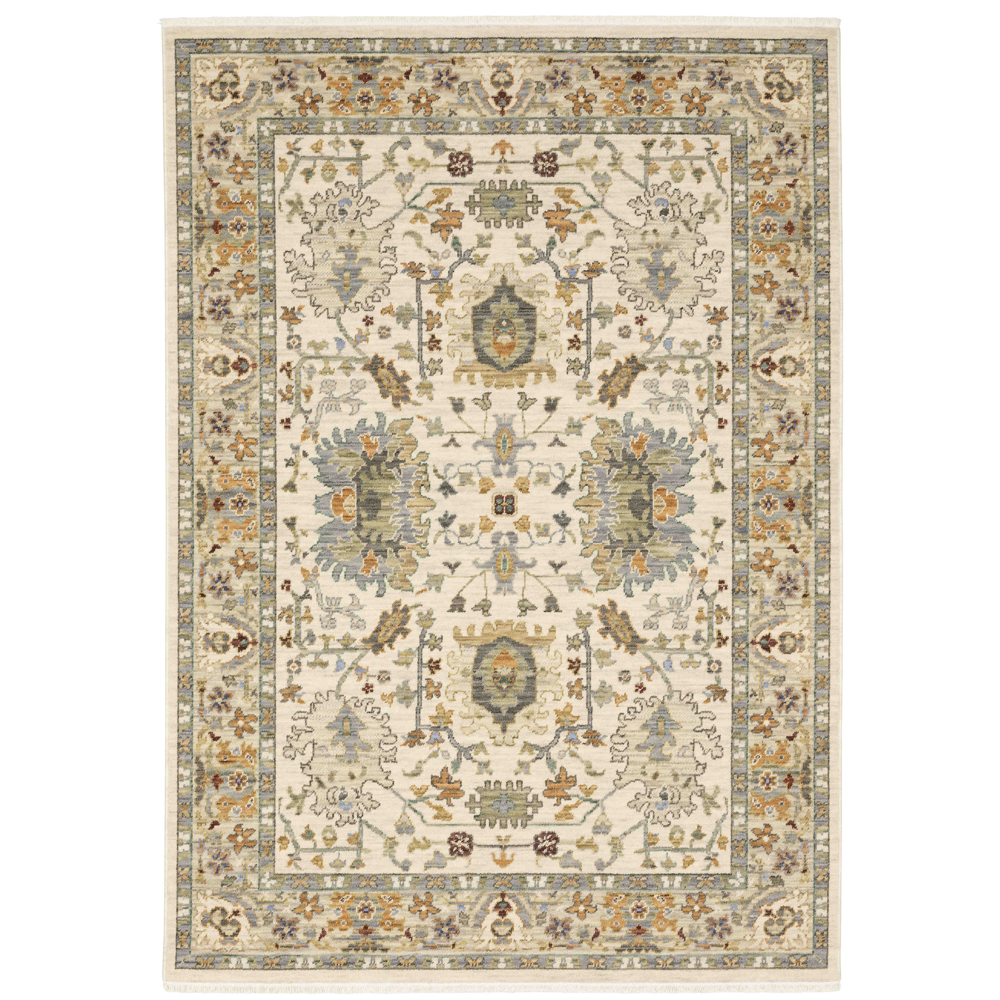 Oriental Weavers Area Rugs Lucca Area Rugs 2063y Oushak Ivory Wool-Nylon Blend In 8 Sizes
