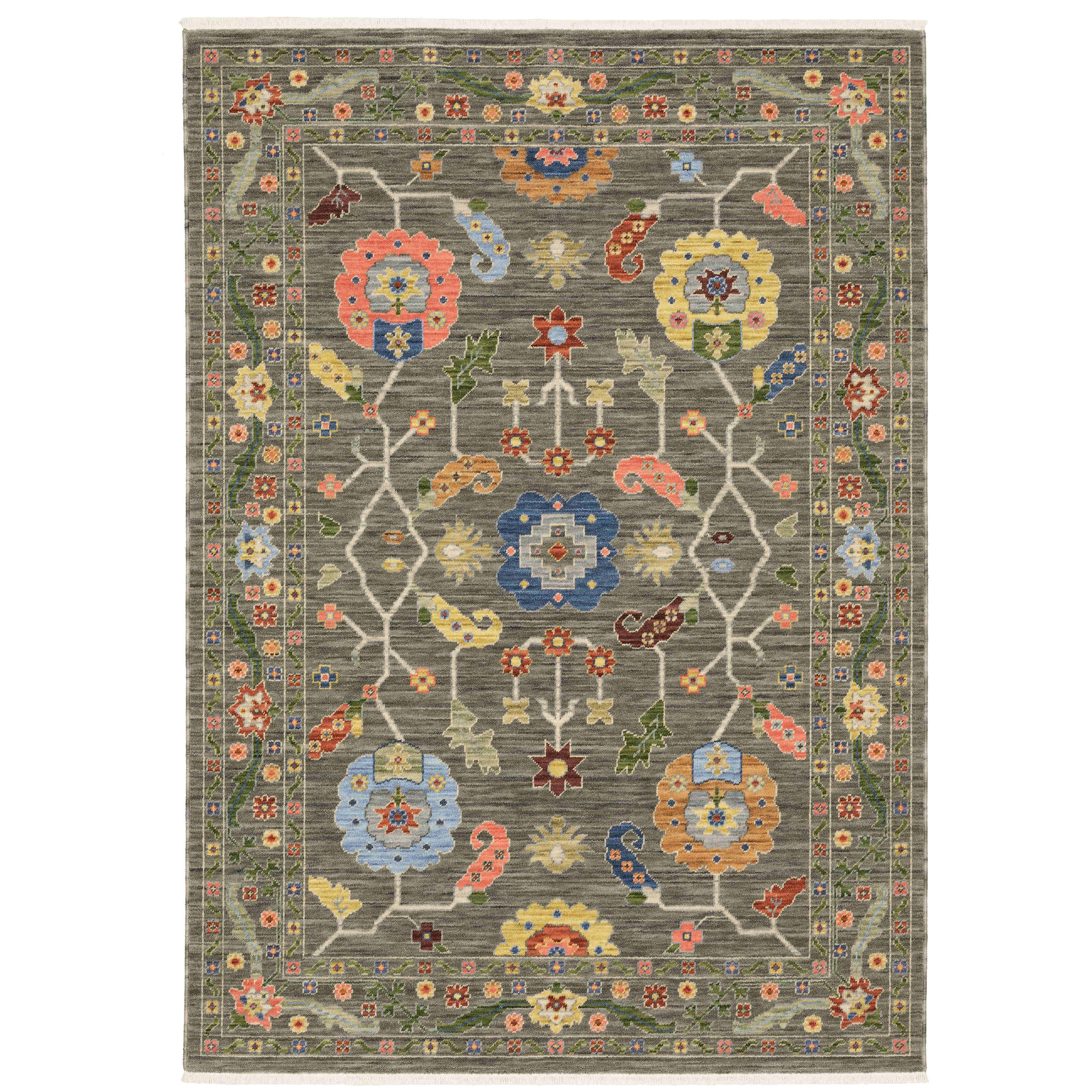 Oriental Weavers Area Rugs Lucca Area Rugs 5506k Oushak Mocha Wool-Nylon Blend In 8 Sizes