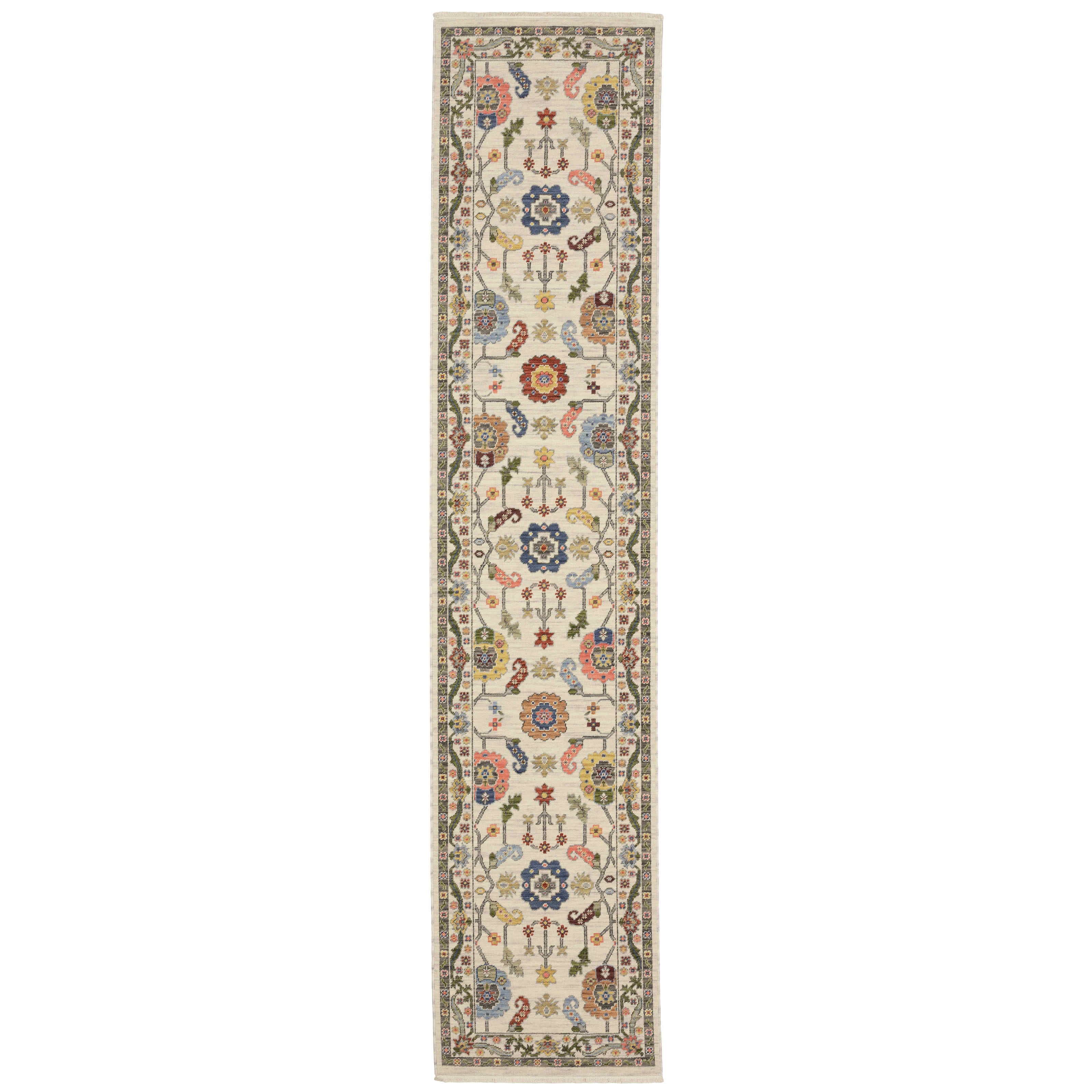 Oriental Weavers Area Rugs Lucca Area Rugs 5506w Oushak Ivory Wool-Nylon Blend In 8 Sizes