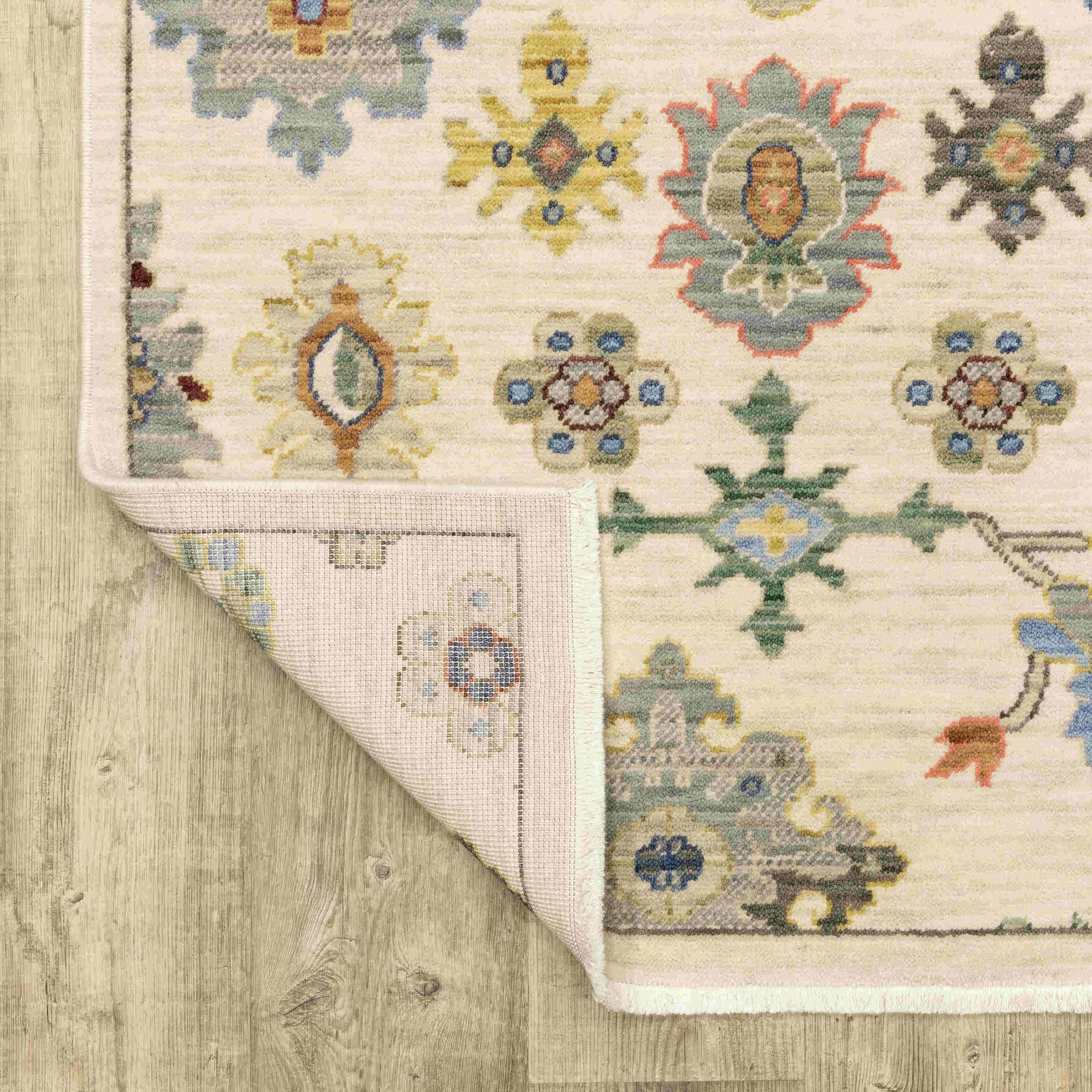 Oriental Weavers Area Rugs Lucca Area Rugs 5507w Oushak Ivory Wool-Nylon Blend In 8 Sizes