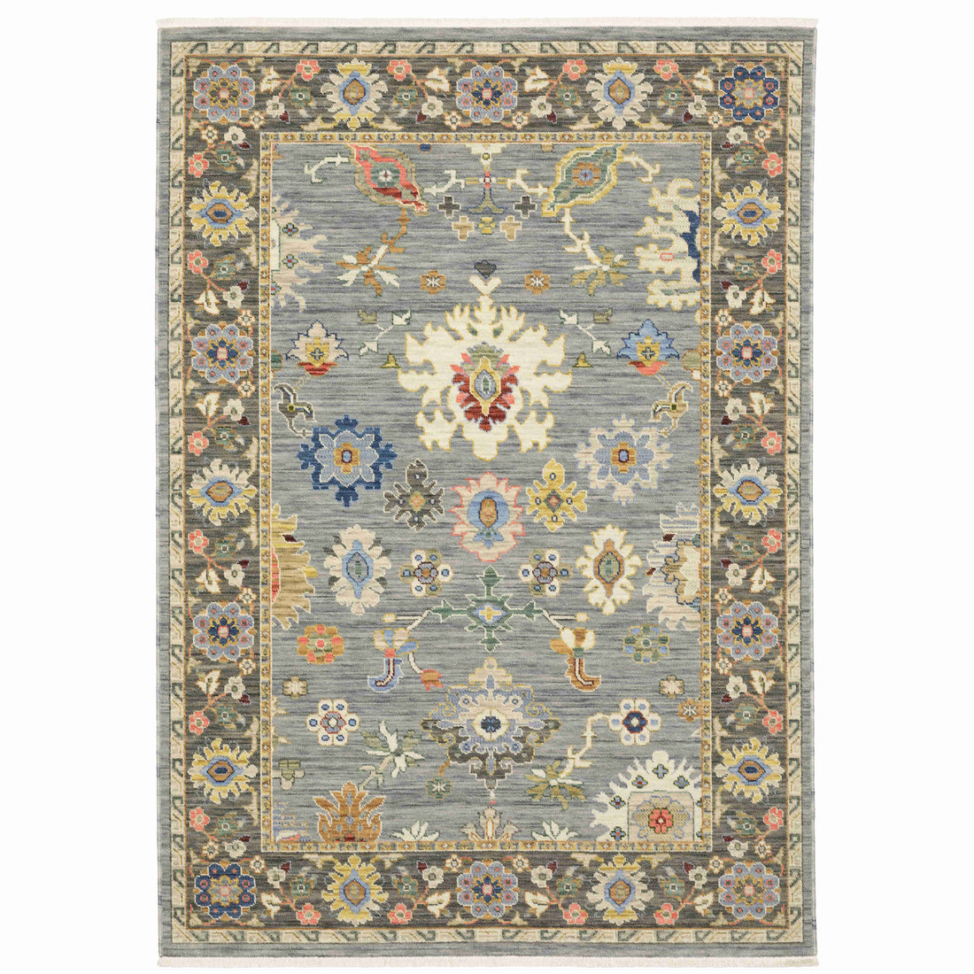 Lucca Area Rugs 846d Blue Oushak Wool-Nylon In 8 Sizes By OW Rugs