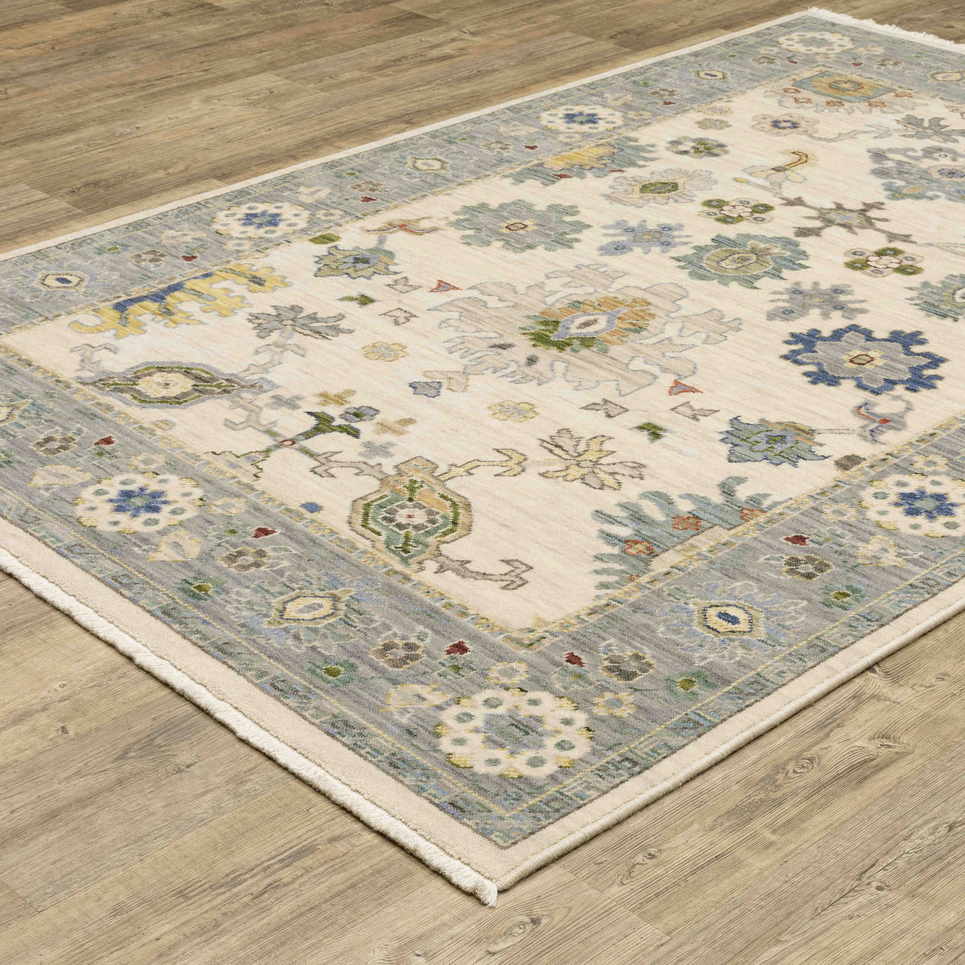 Oriental Weavers Area Rugs Lucca Area Rugs 846h Oushak Ivory Wool-Nylon Blend In 8 Sizes