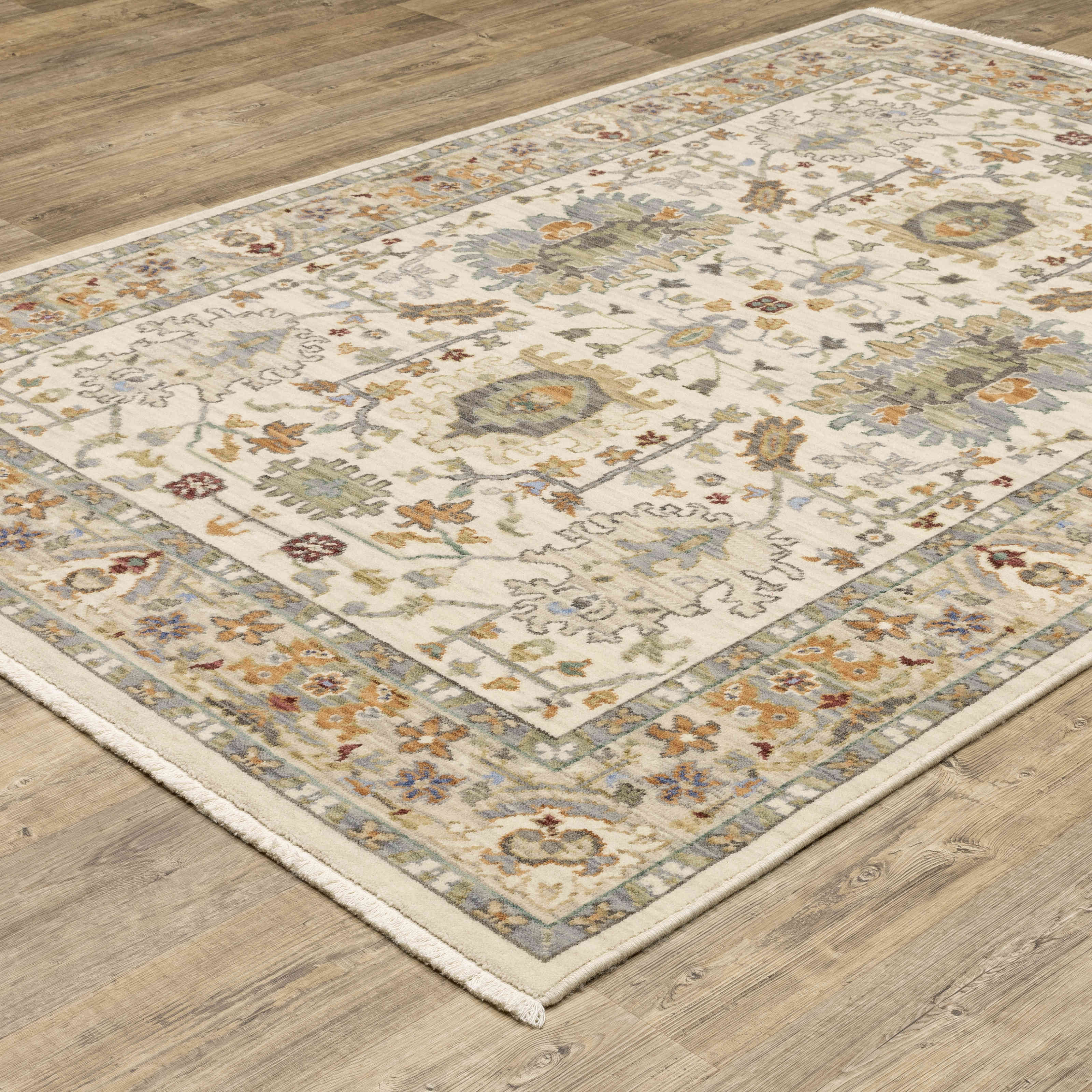 Lucca Area Rugs 2063y Ivory Oushak Wool-Nylon In 8 Sizes By OW Rugs