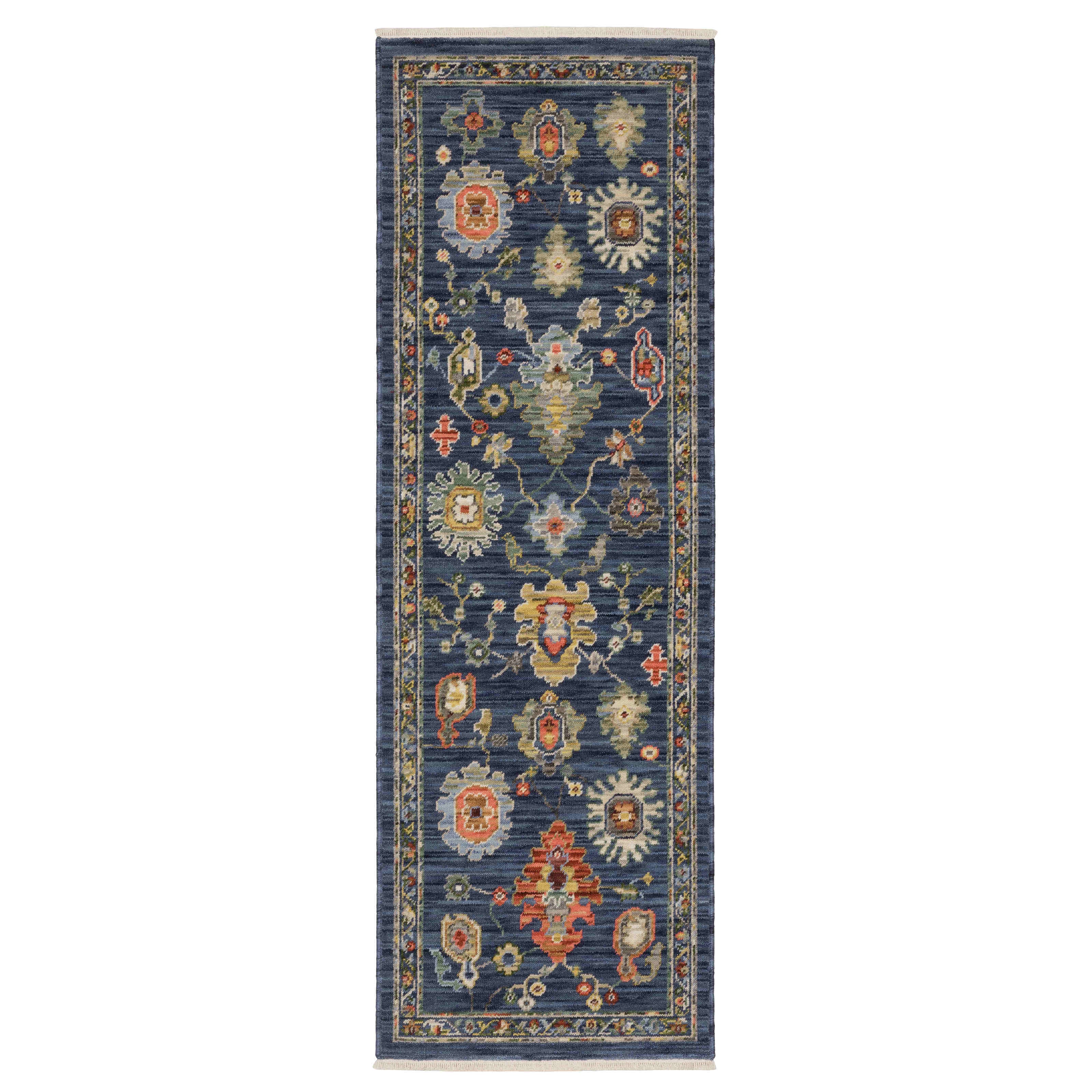 Lucca Area Rugs 2863b Navy Oushak Wool-Nylon In 8 Sizes By OW Rugs