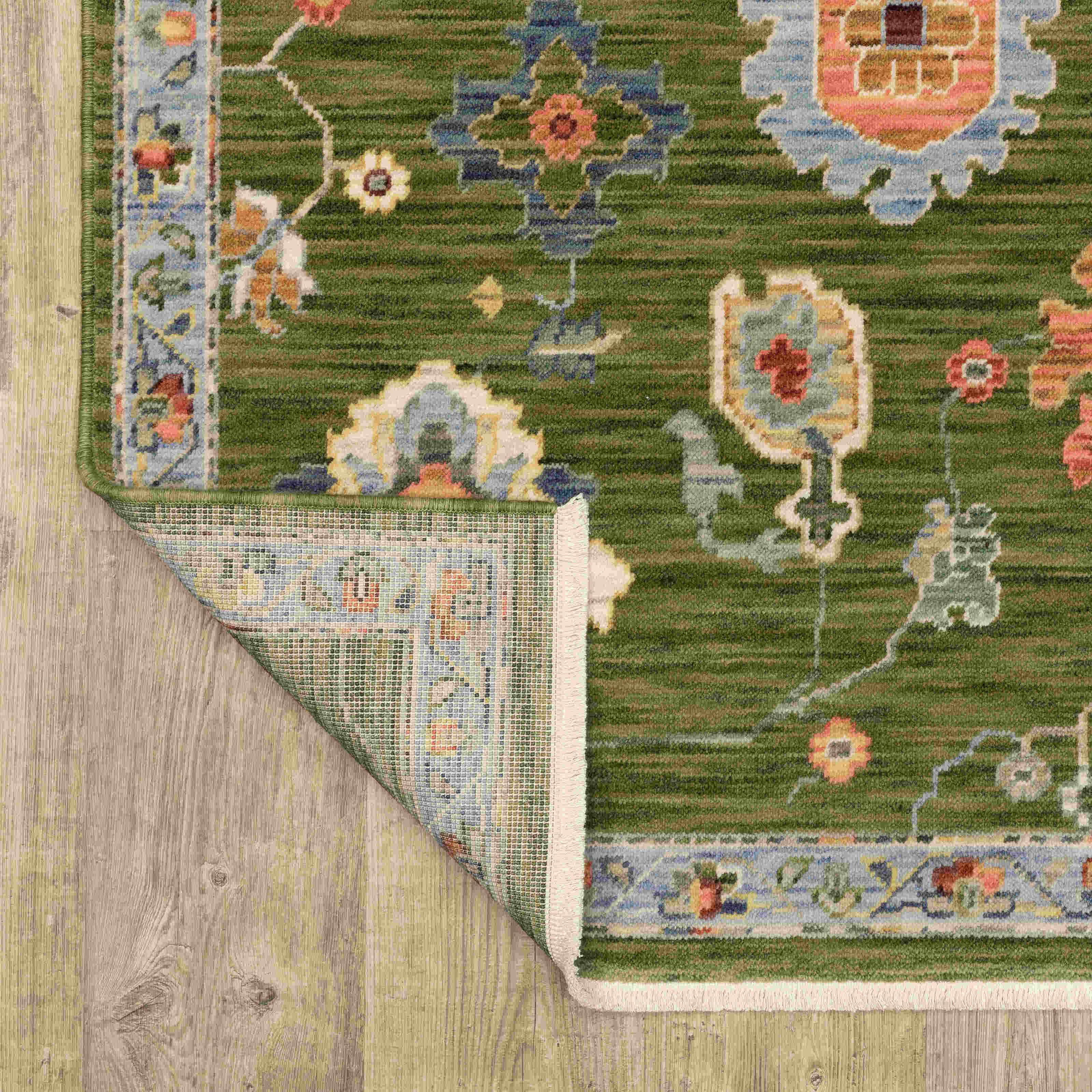 Lucca Area Rugs 2863e Green Oushak Wool-Nylon In 8 Sizes By OW Rugs