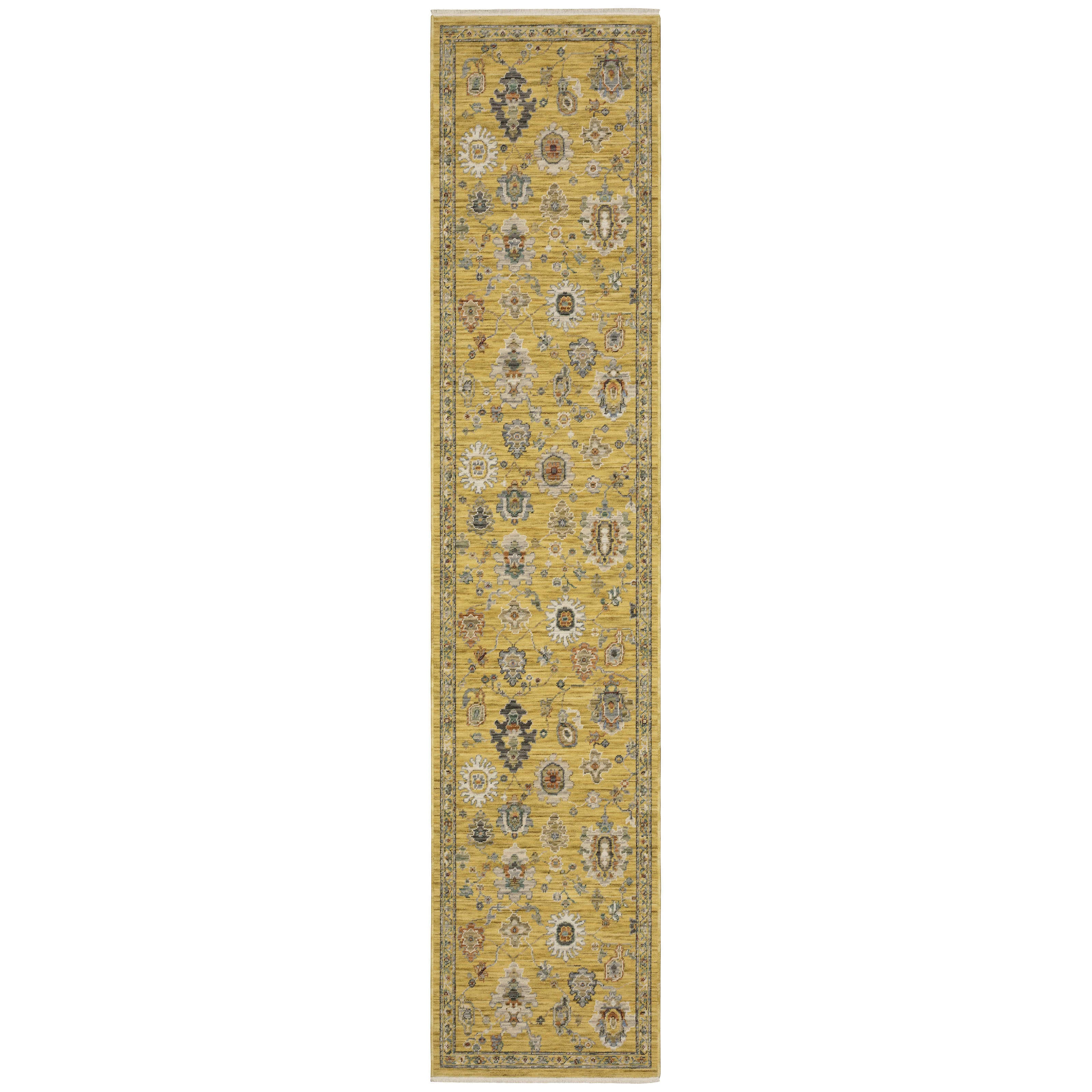 Lucca Area Rugs 2863g Yellow Oushak Wool-Nylon In 8 Sizes By OW Rugs