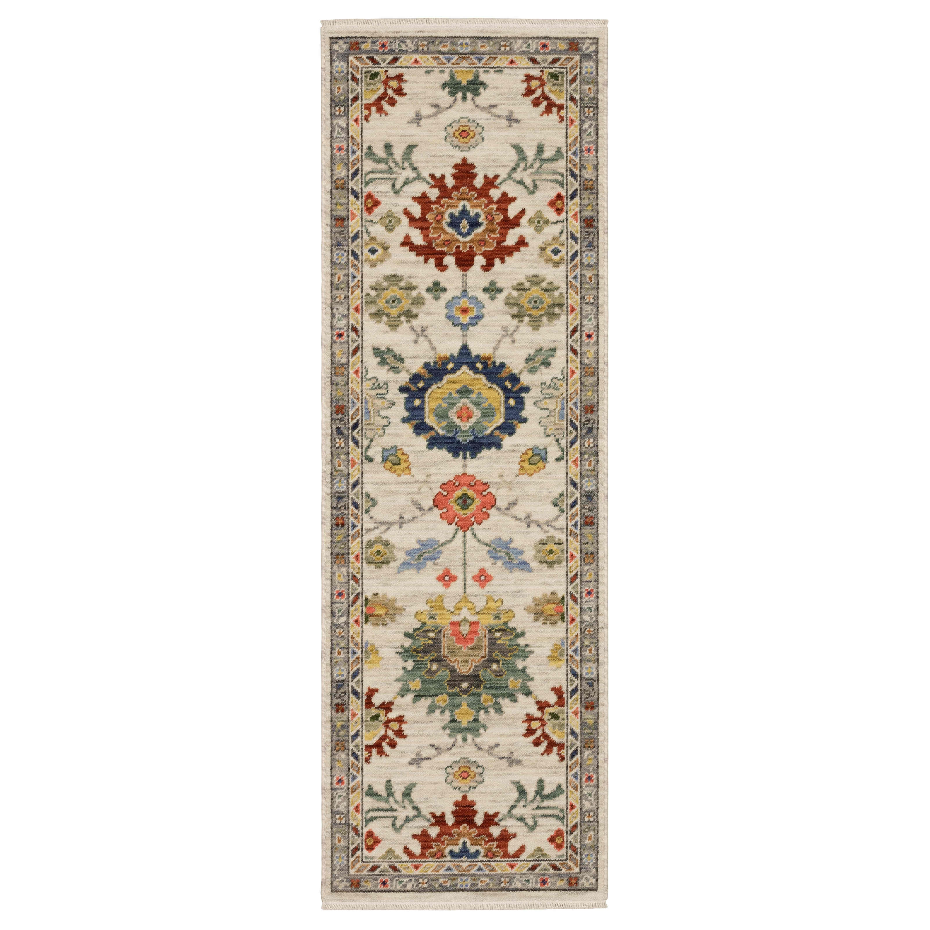 Lucca Area Rugs 2888L Ivory Oushak Wool-Nylon In 8 Sizes By OW Rugs
