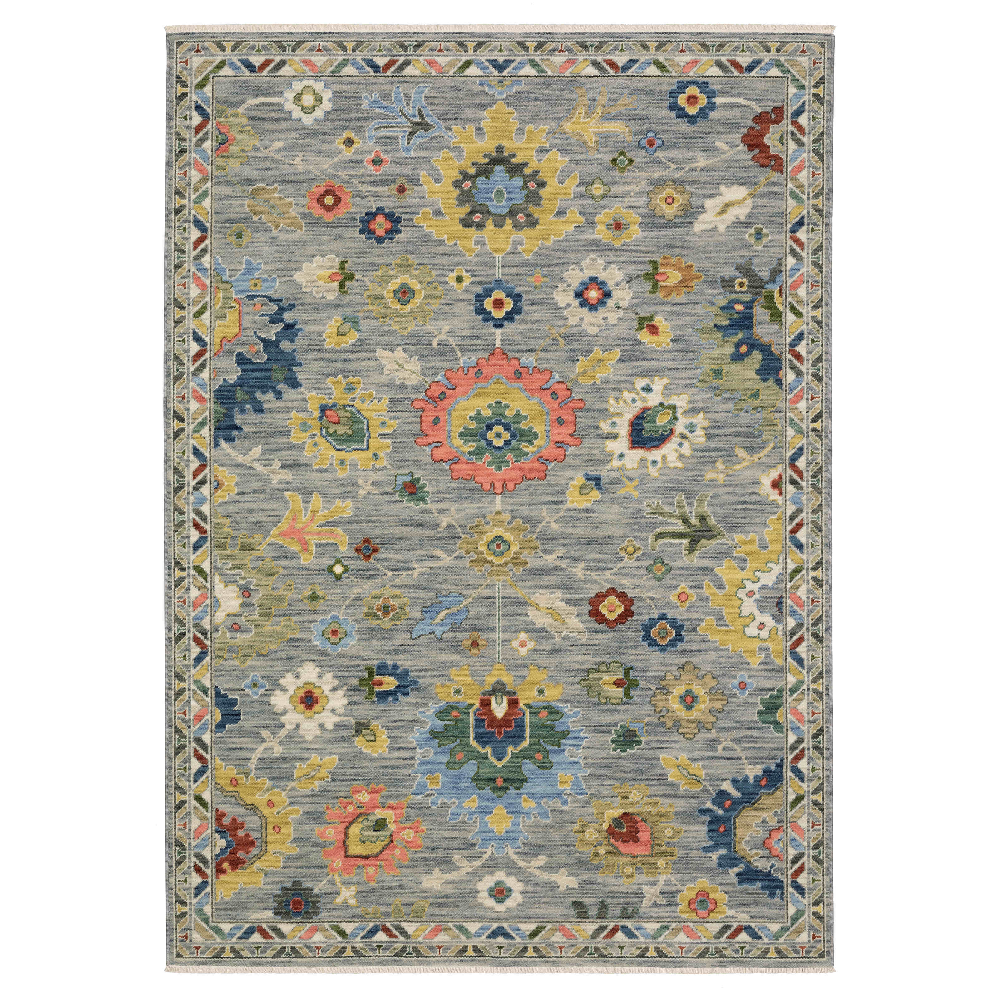 Lucca Area Rugs 2888g Grey Oushak Wool-Nylon In 8 Sizes By OW Rugs