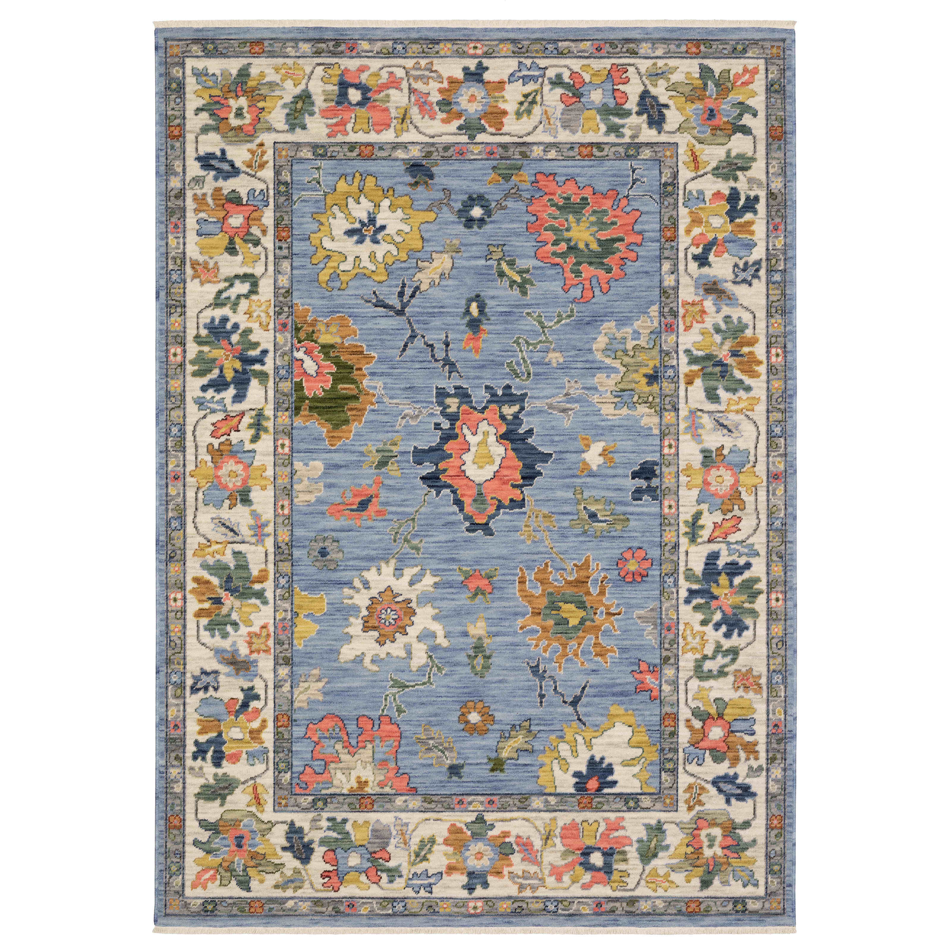 Lucca Area Rugs 2889a Lt Blue Oushak Wool-Nylon In 8 Sizes By OW Rugs