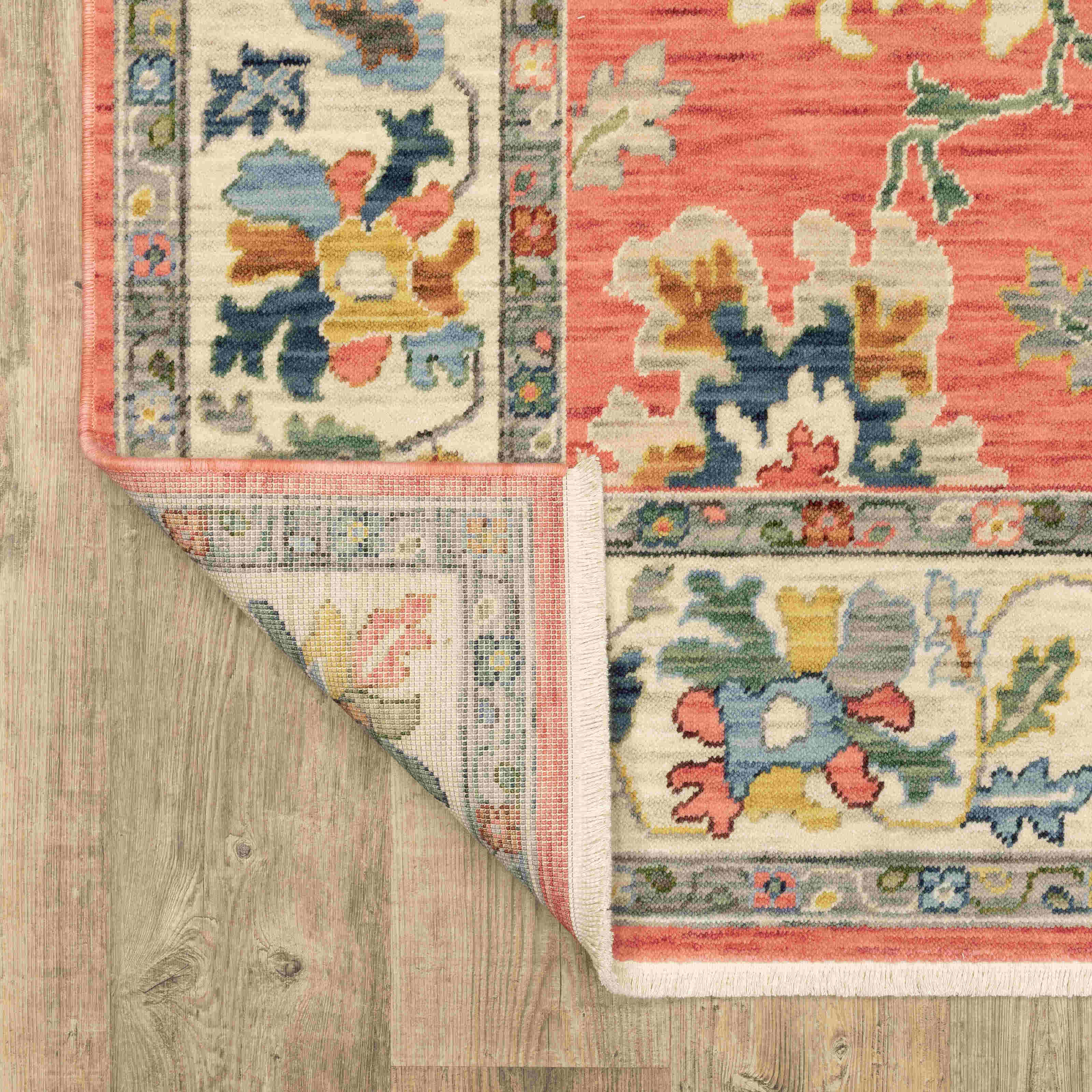 Lucca Area Rugs 2889b Rose Oushak Wool-Nylon In 8 Sizes By OW Rugs