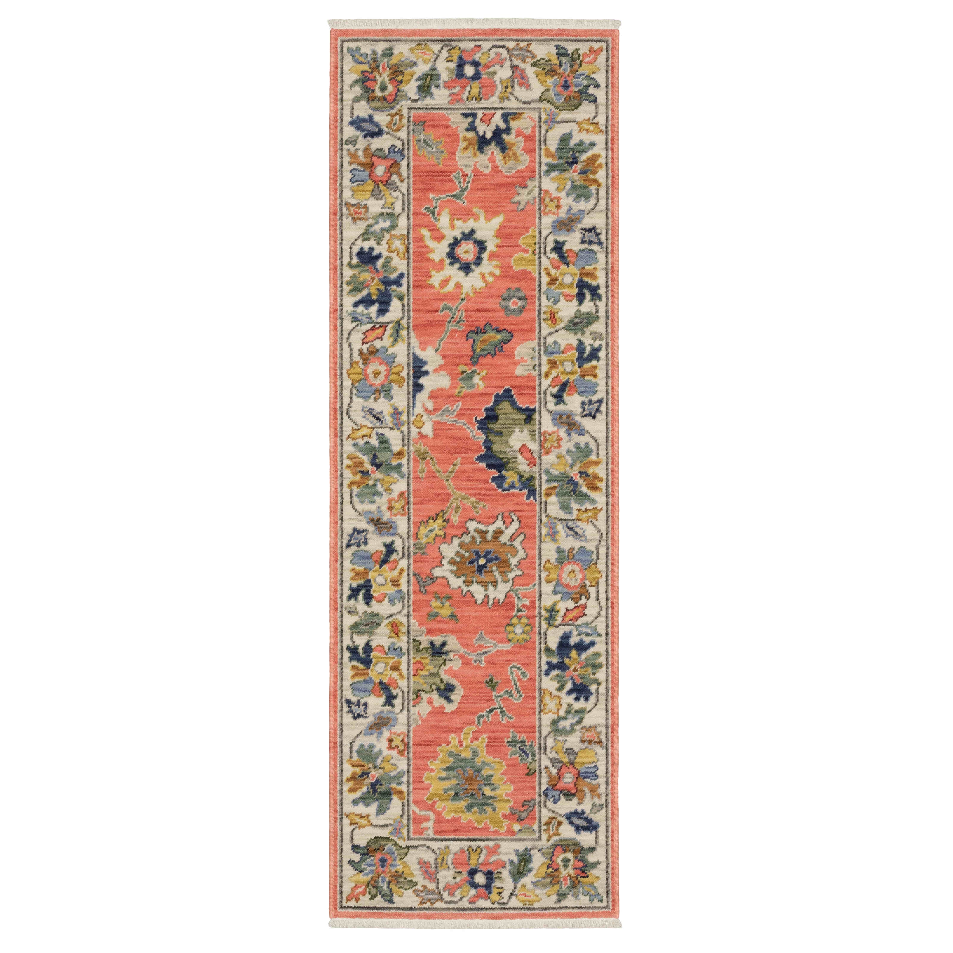 Lucca Area Rugs 2889b Rose Oushak Wool-Nylon In 8 Sizes By OW Rugs