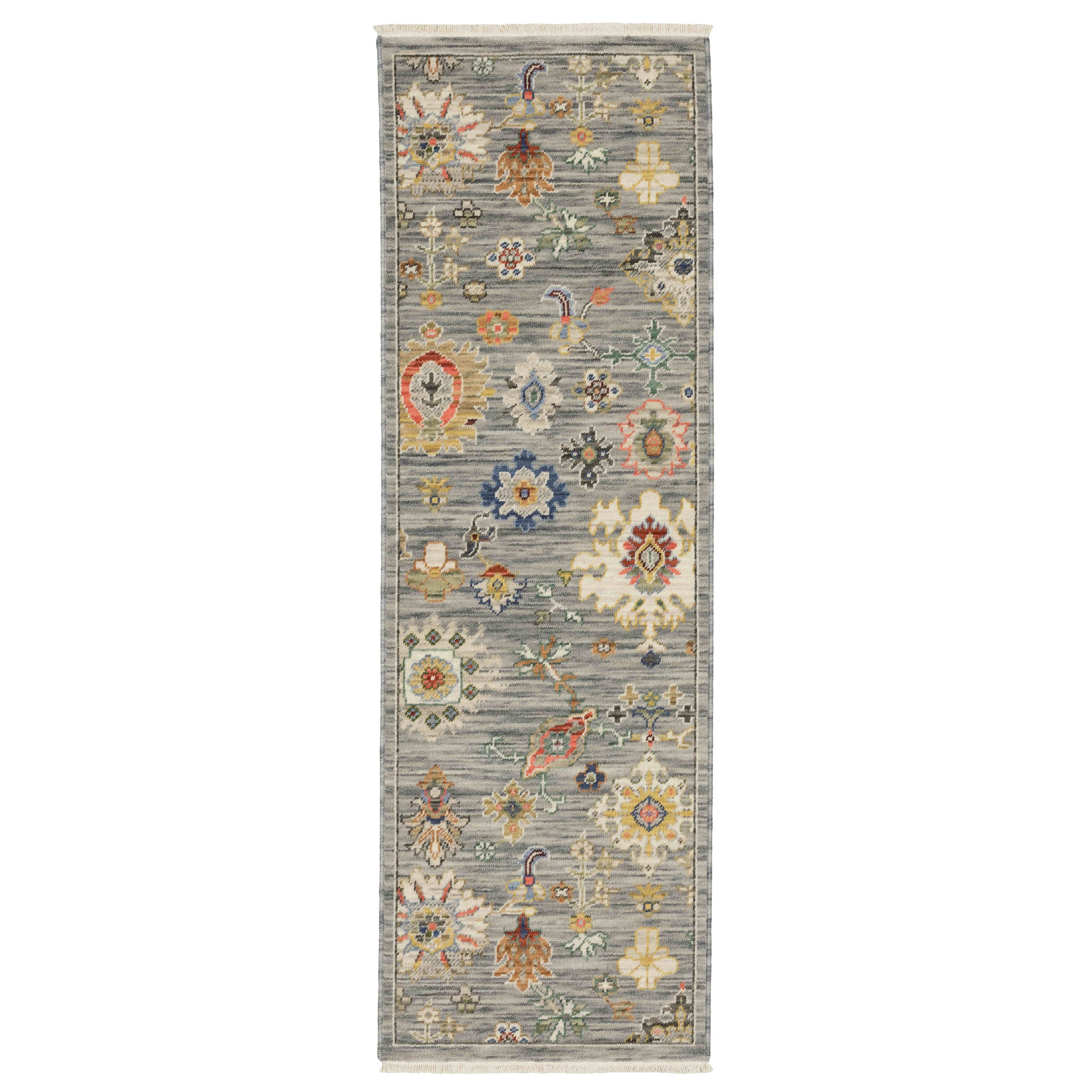 Lucca Area Rugs 5507e Oushak Grey Wool-Nylon Blend In 8 Sizes
