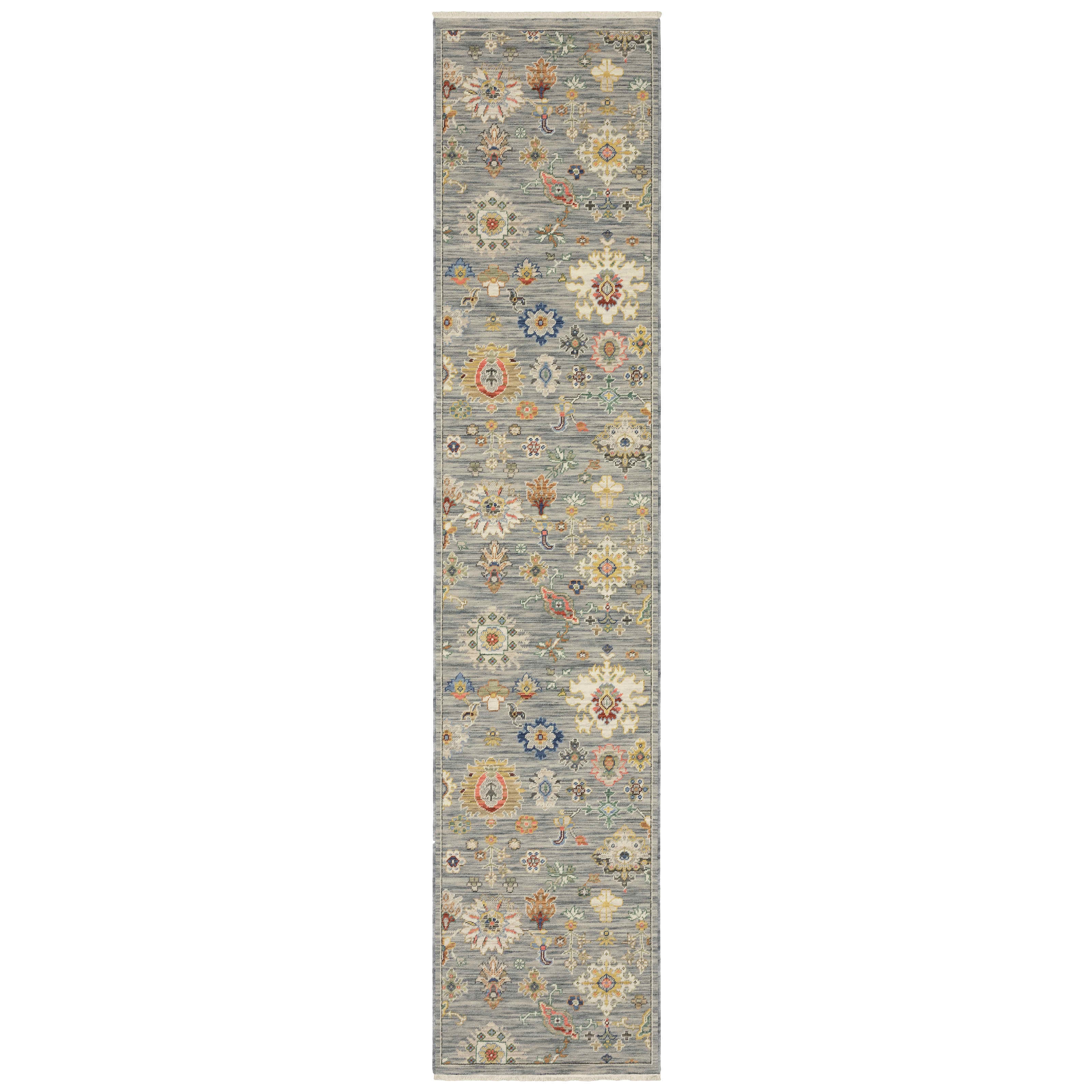 Lucca Area Rugs 5507e Oushak Grey Wool-Nylon Blend In 8 Sizes