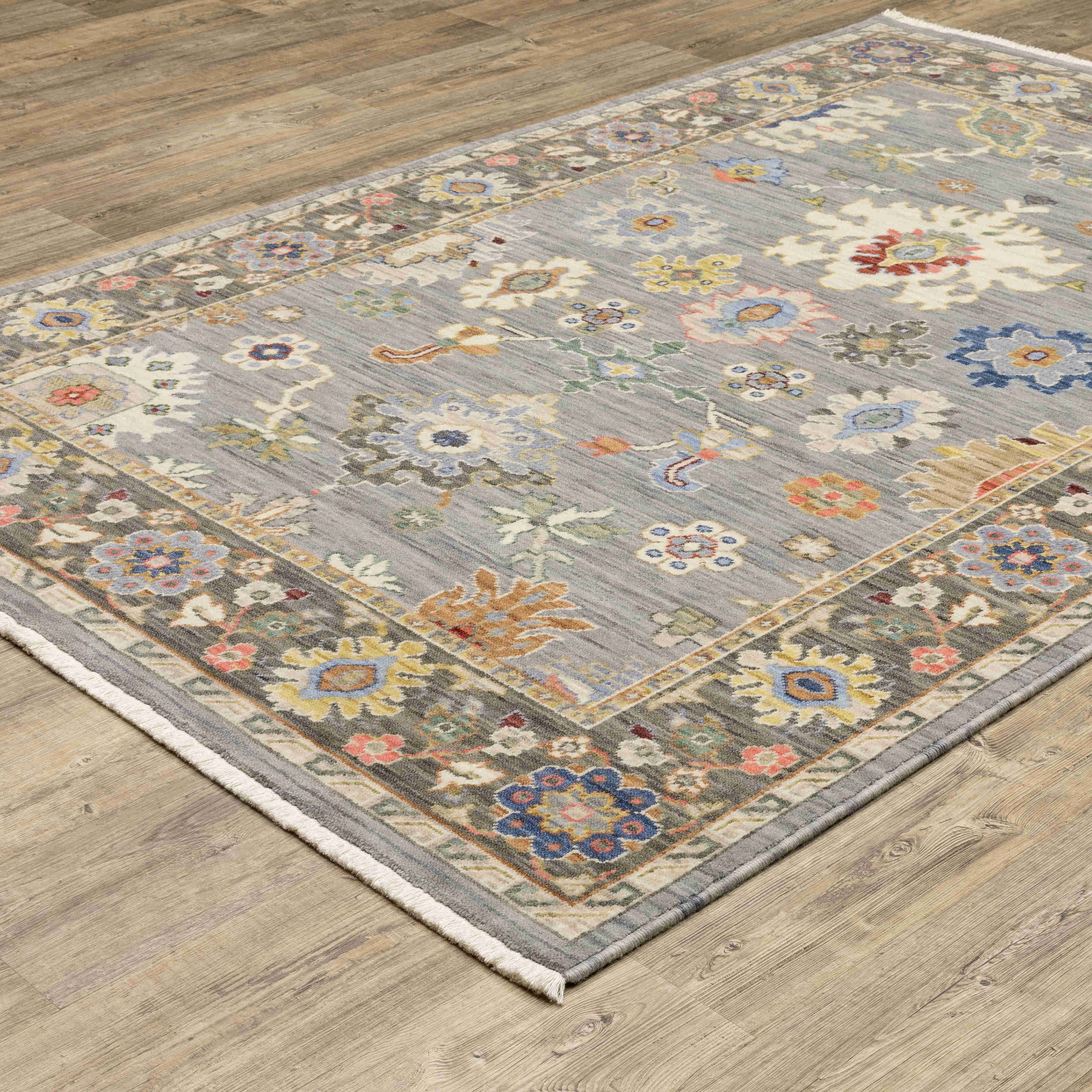 Lucca Area Rugs 846d Blue Oushak Wool-Nylon In 8 Sizes By OW Rugs