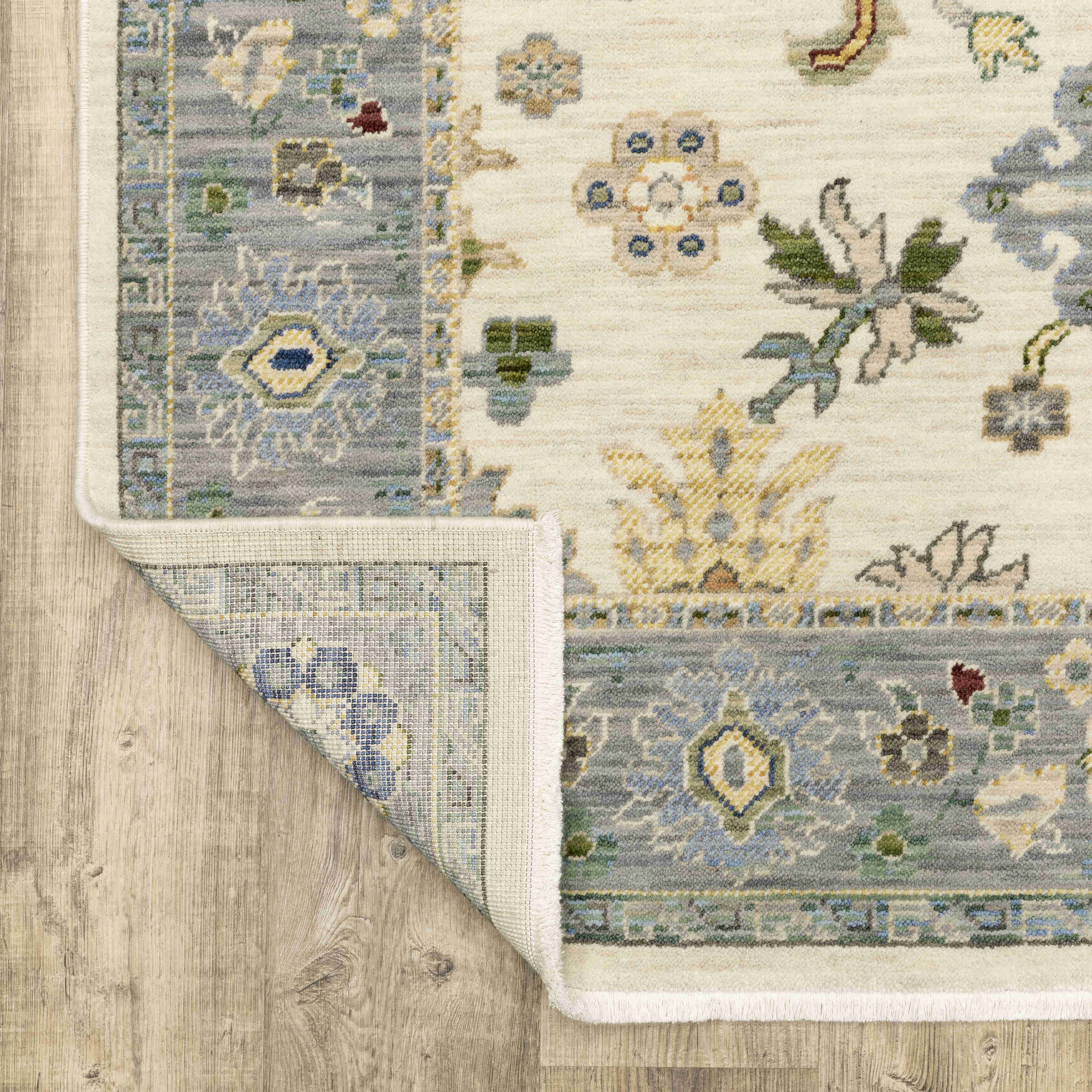 Lucca Area Rugs 846h Ivory Oushak Wool-Nylon In 8 Sizes By OW Rugs