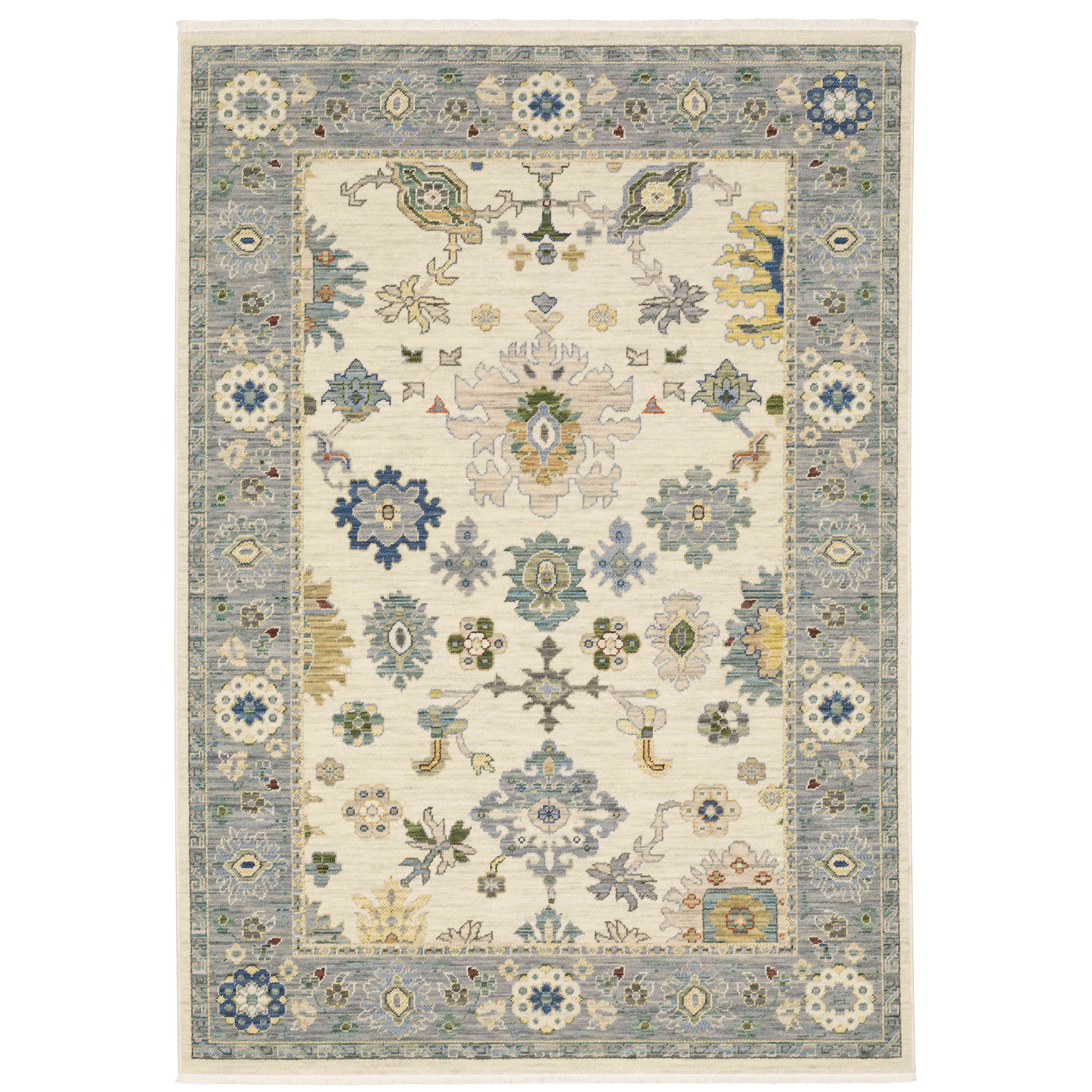 Lucca Area Rugs 846h Ivory Oushak Wool-Nylon In 8 Sizes By OW Rugs