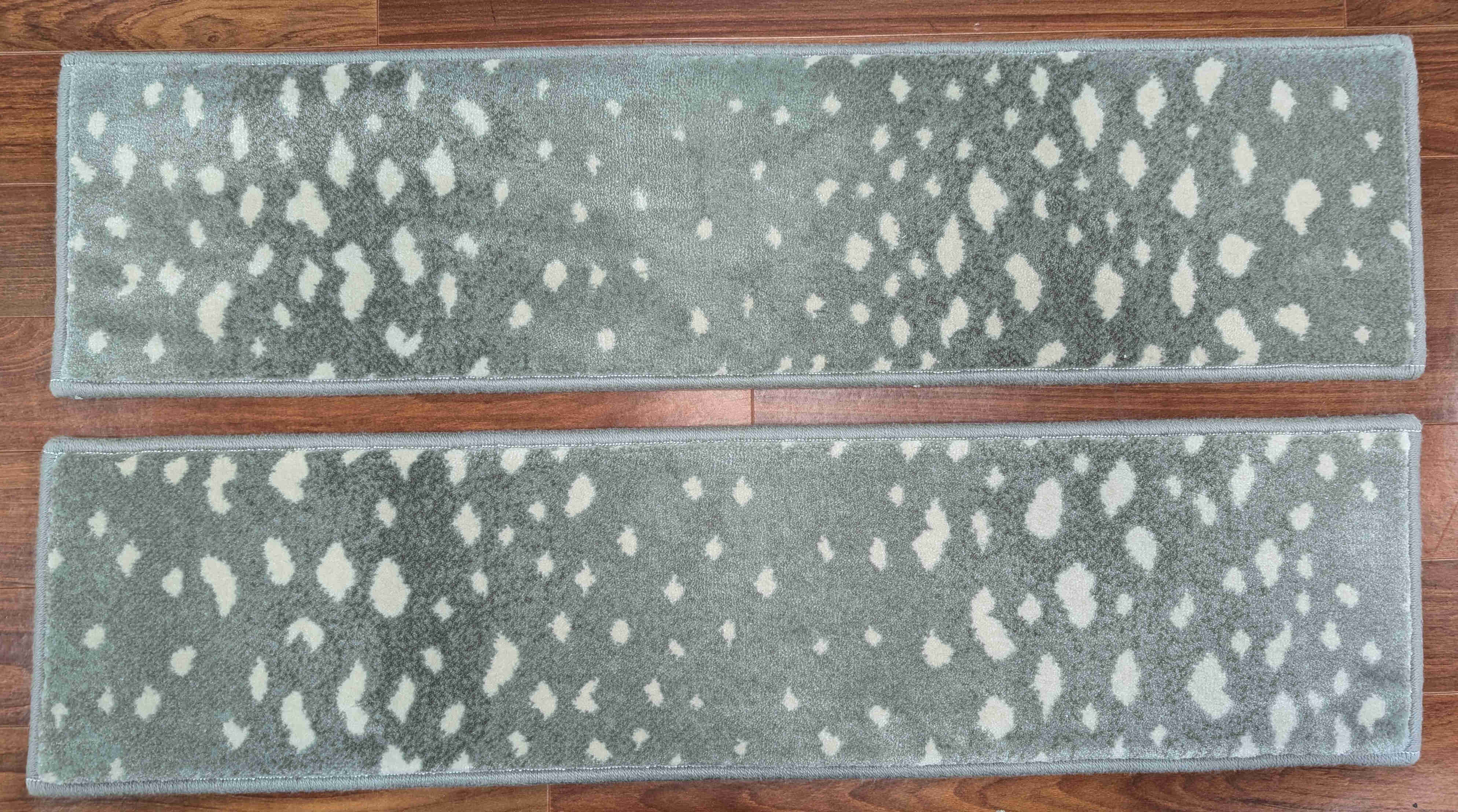 Prestige Mills Premium Carpet Stair Treads Deerfield Animal Print Grey Stair Treads 36in x 9in Smoke Set of 14