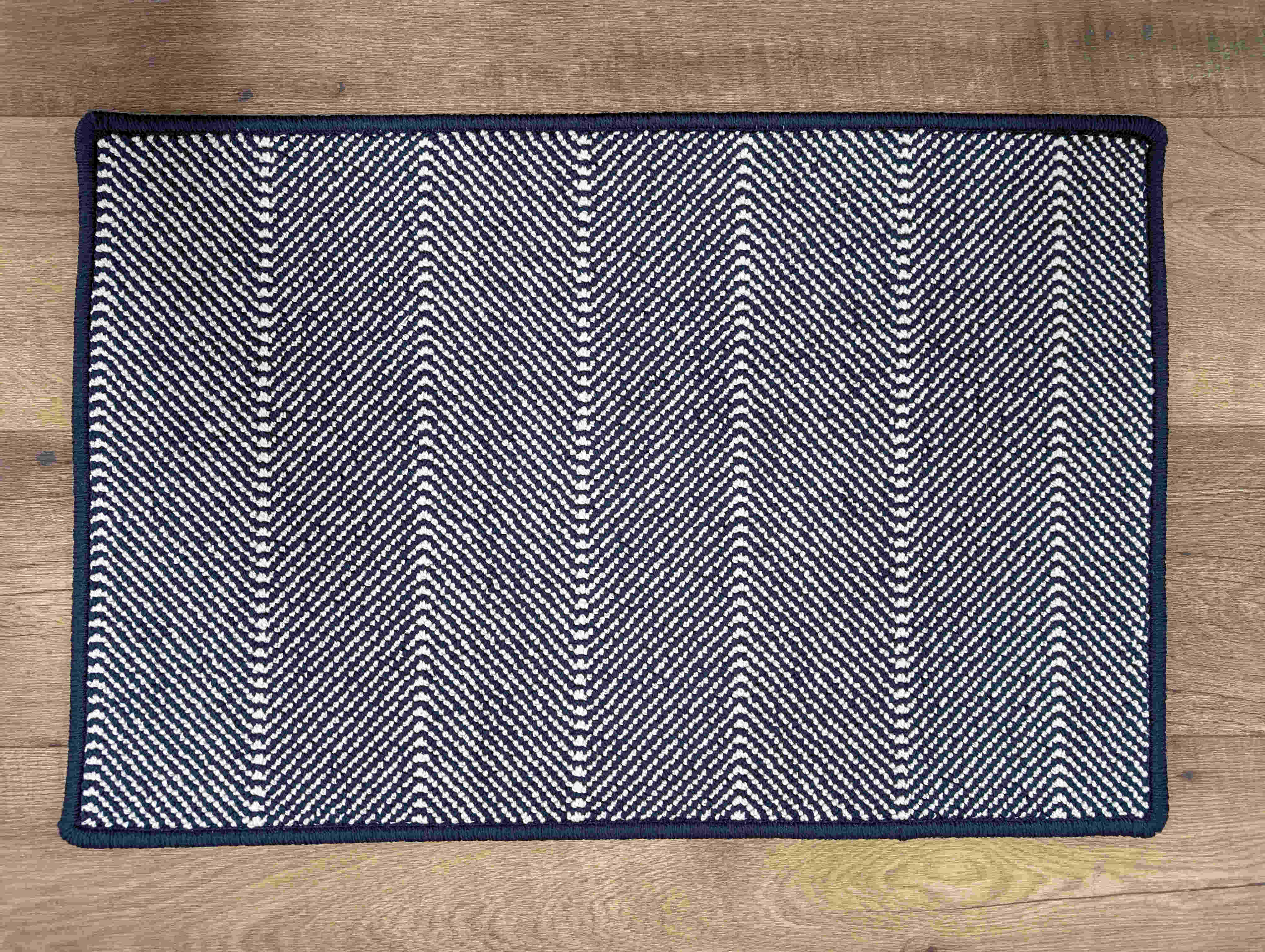 Prestige Mills Stair Runners Navy Herringbone Stair Runner-Stair Treads and Matching Area Rugs
