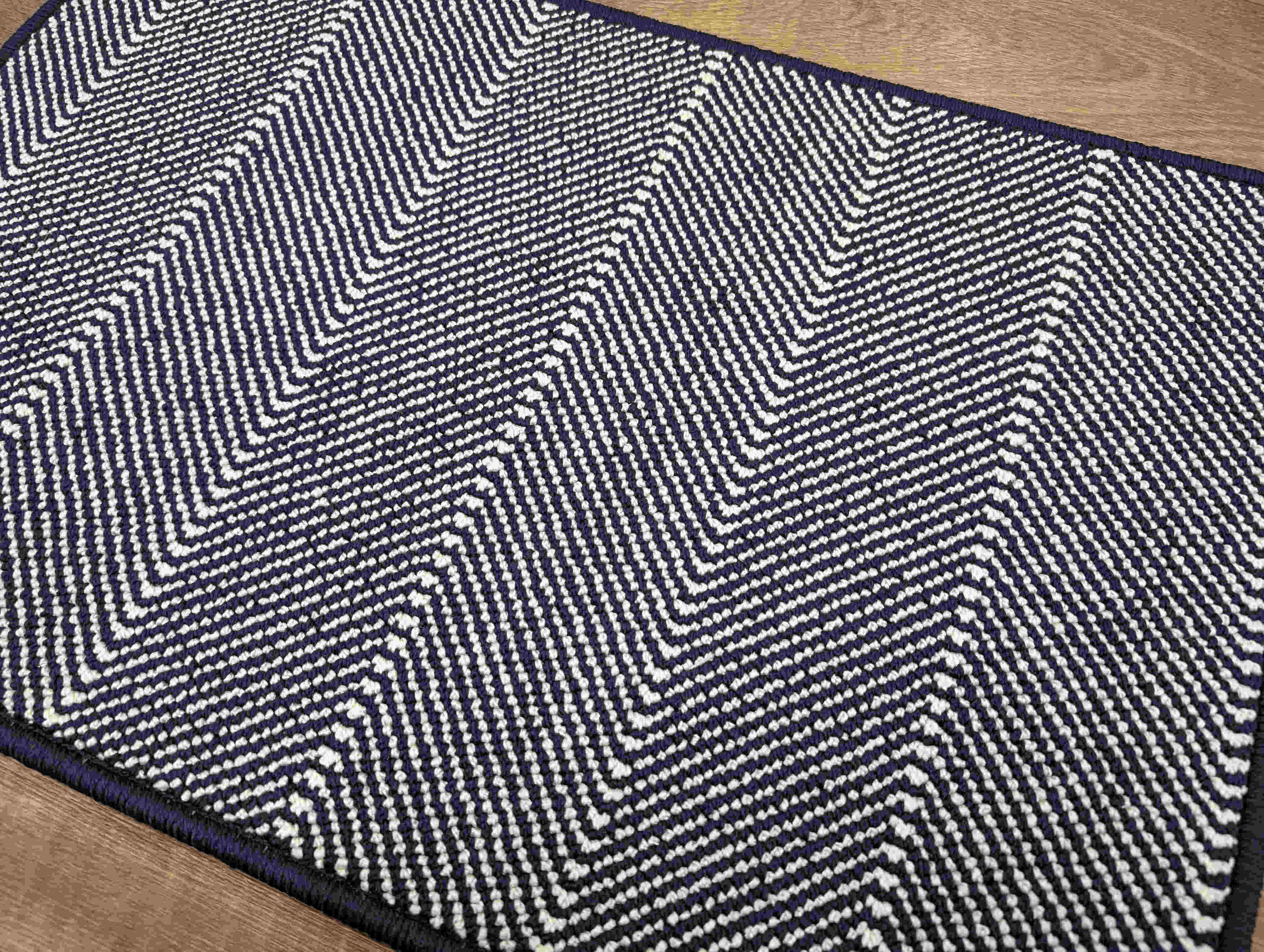 Prestige Mills Stair Runners Navy Herringbone Stair Runner-Stair Treads and Matching Area Rugs
