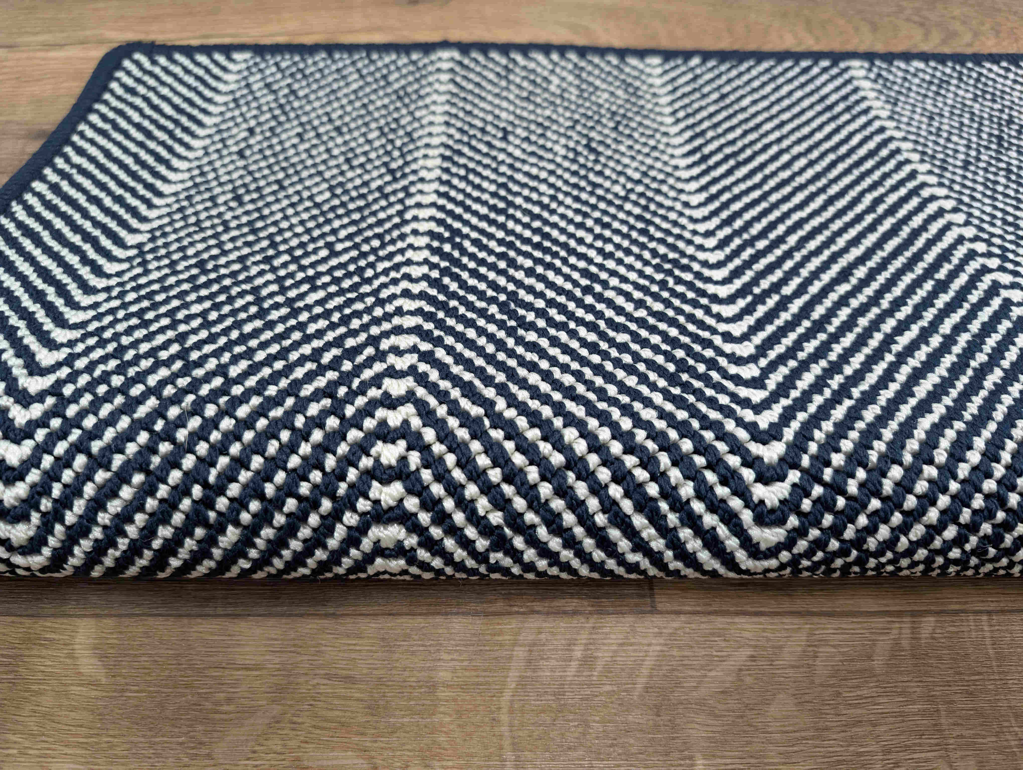 Prestige Mills Stair Runners Navy Herringbone Stair Runner-Stair Treads and Matching Area Rugs