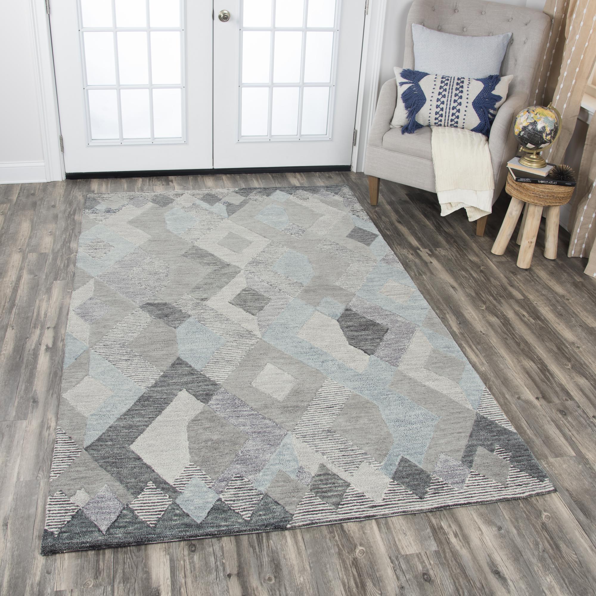 Rizzy Home Area Rugs Idyllic Area Rugs ID-927A Grey 100% Wool India