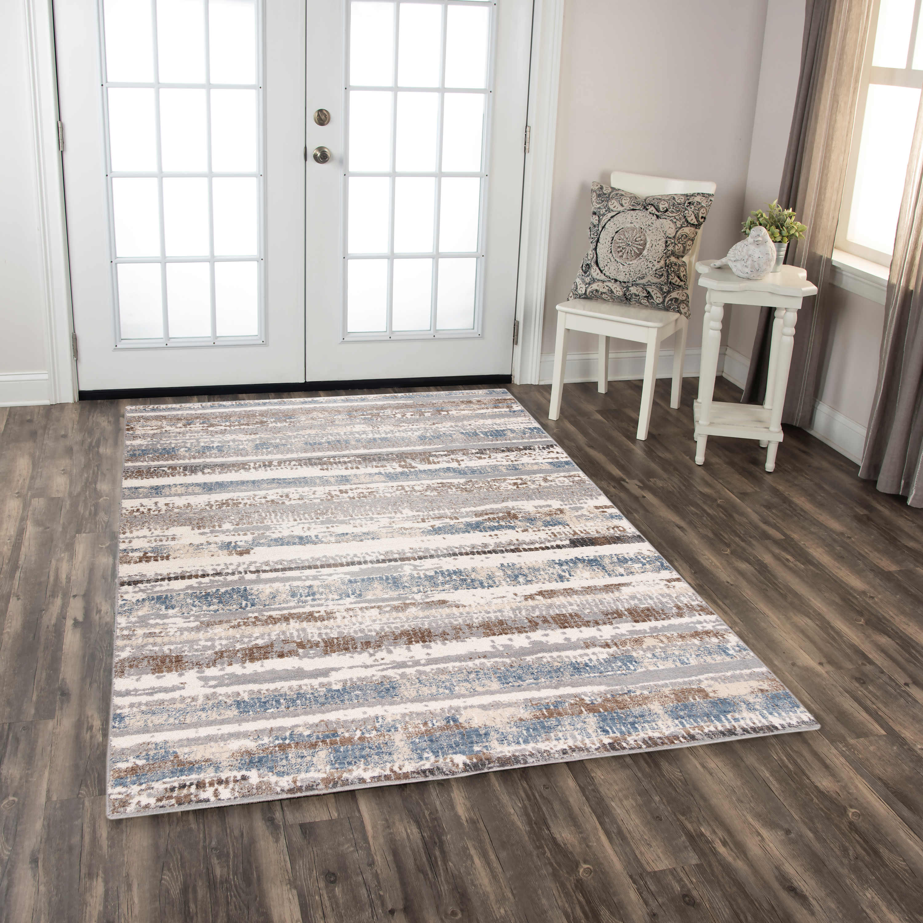 Rizzy Home Area Rugs Ventura Area Rugs VRA746 Beige-Blue in 20 Sizes