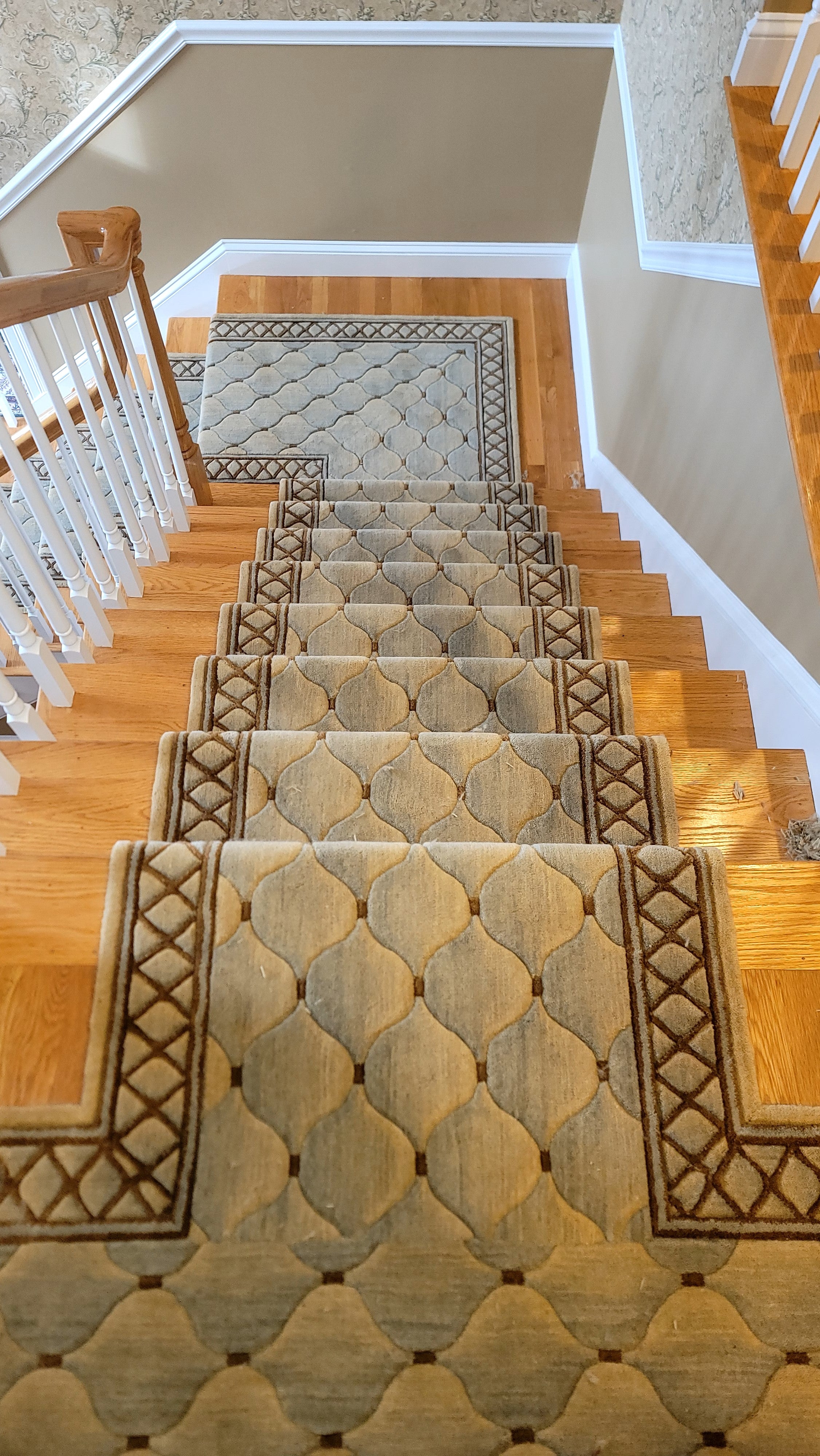 Rug Depot Home Custom Stair Runner Installation Featuring Wool 30 Inch Runner