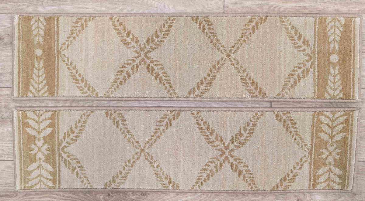 Rug Depot Home Stair Runners 36in x 9in Set of 15 Stair Treads Chateau Normandy NO21 Beige 36in x 9in Set of 15 Stair Treads