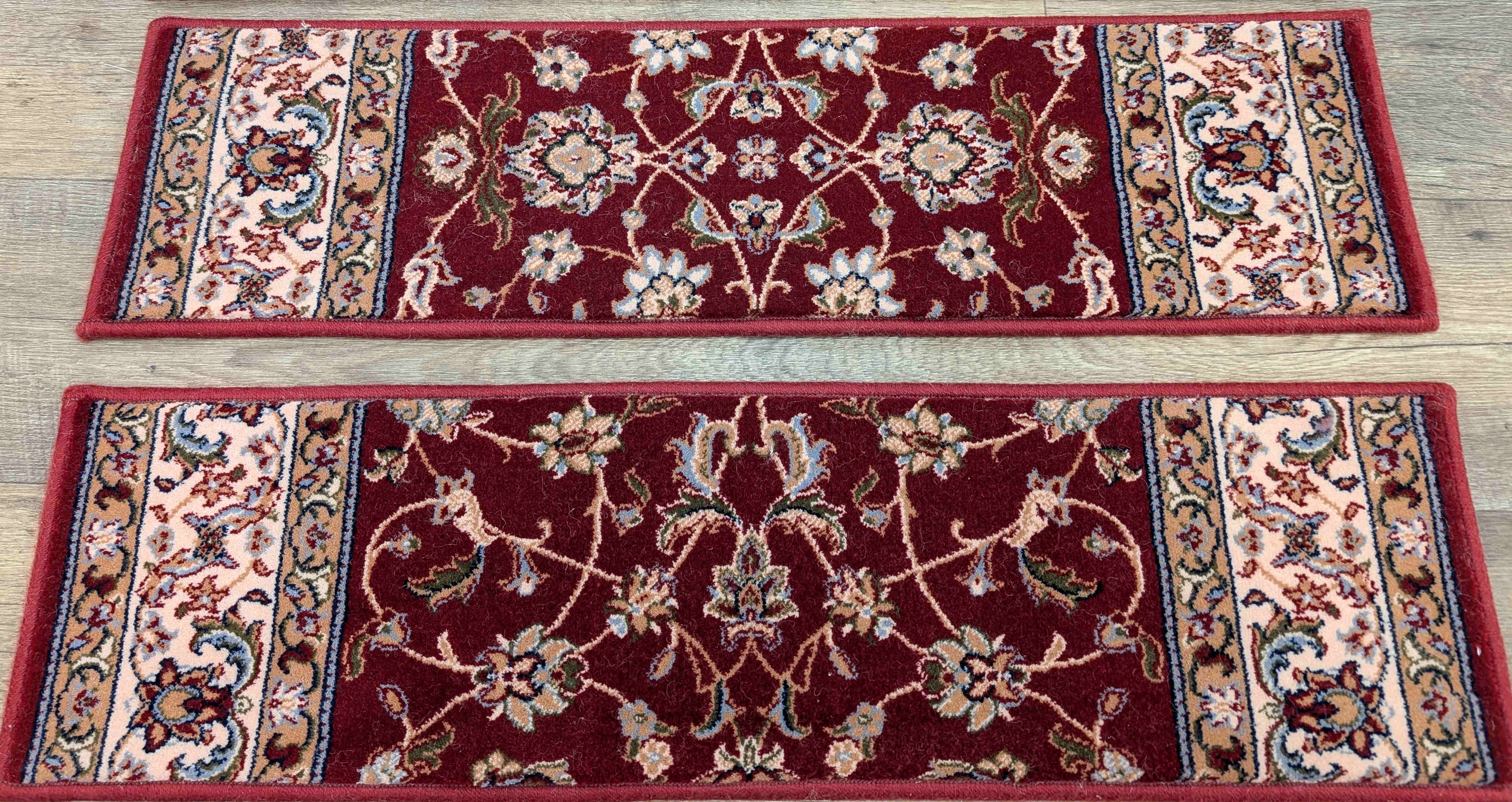 Rug Depot Home Stair Treads Diamant Red Stair Treads 33in x 9in Set of 14 Pcs in Wool