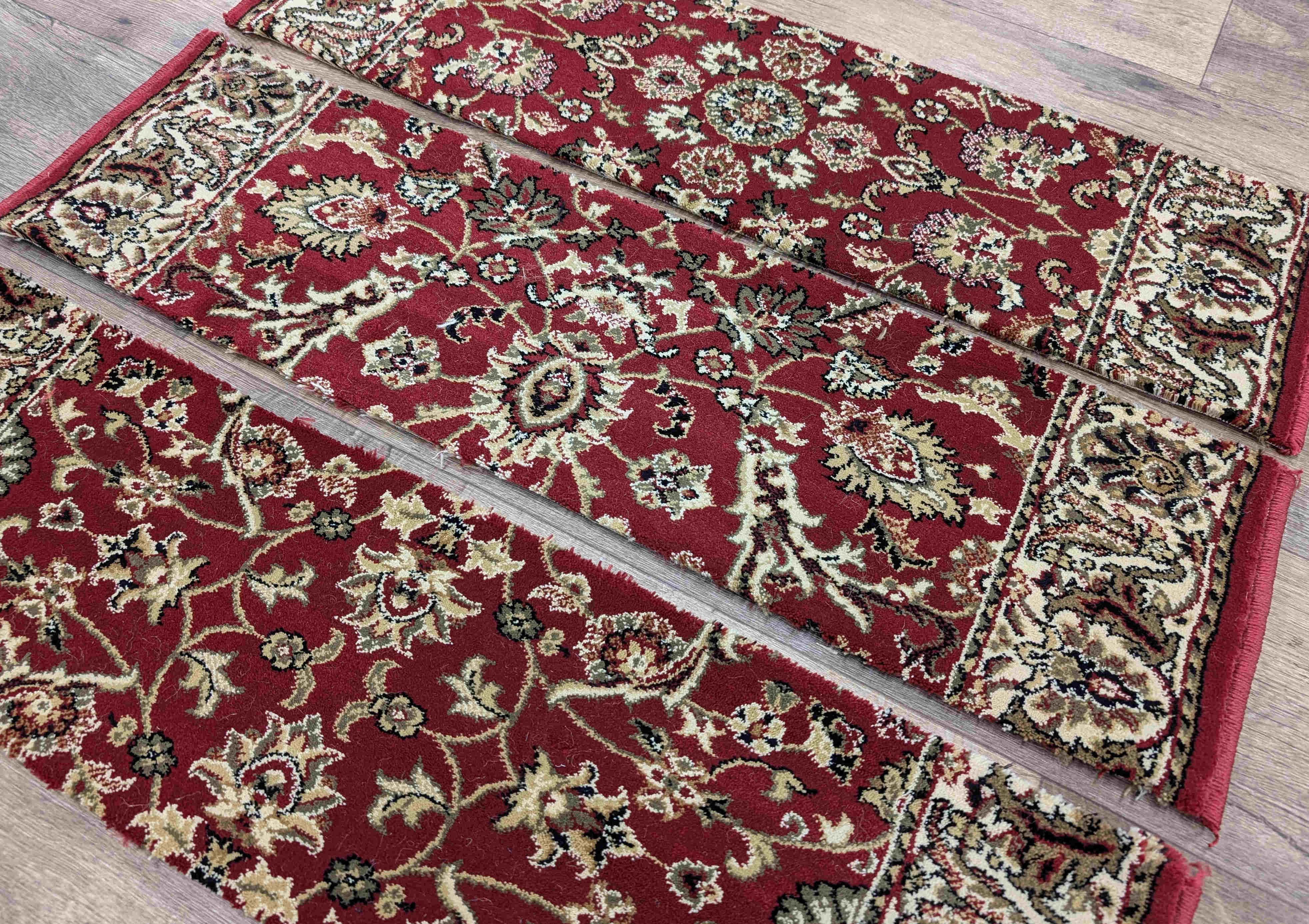 Rug Depot Home Stair Treads Kurdimir Red Stair Tread 33in x 9in Poly