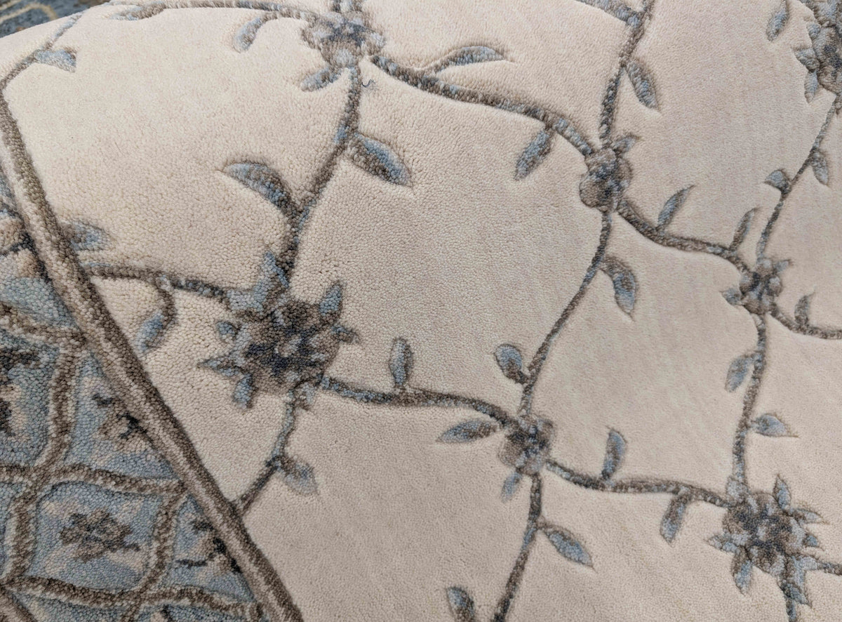 Rug Depot Home Stair Treads Trellis Iv-Blue Stair Treads 36in x 9in Wool