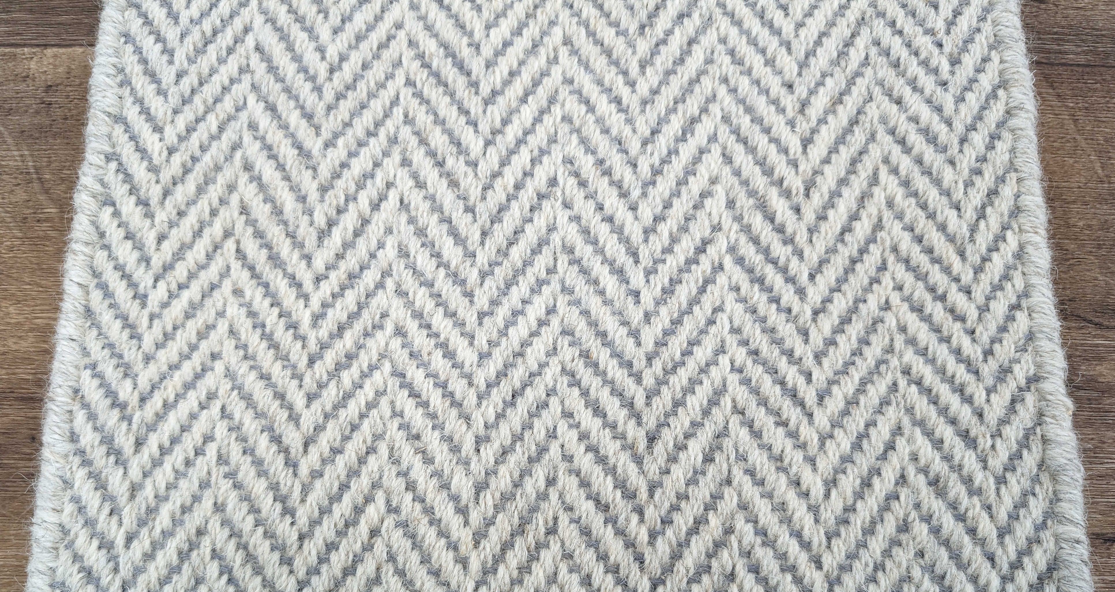 RugDepot Stair Runner Heatherly-S Cloud Wool Herringbone Stair Runner in 54 Unique Sizes