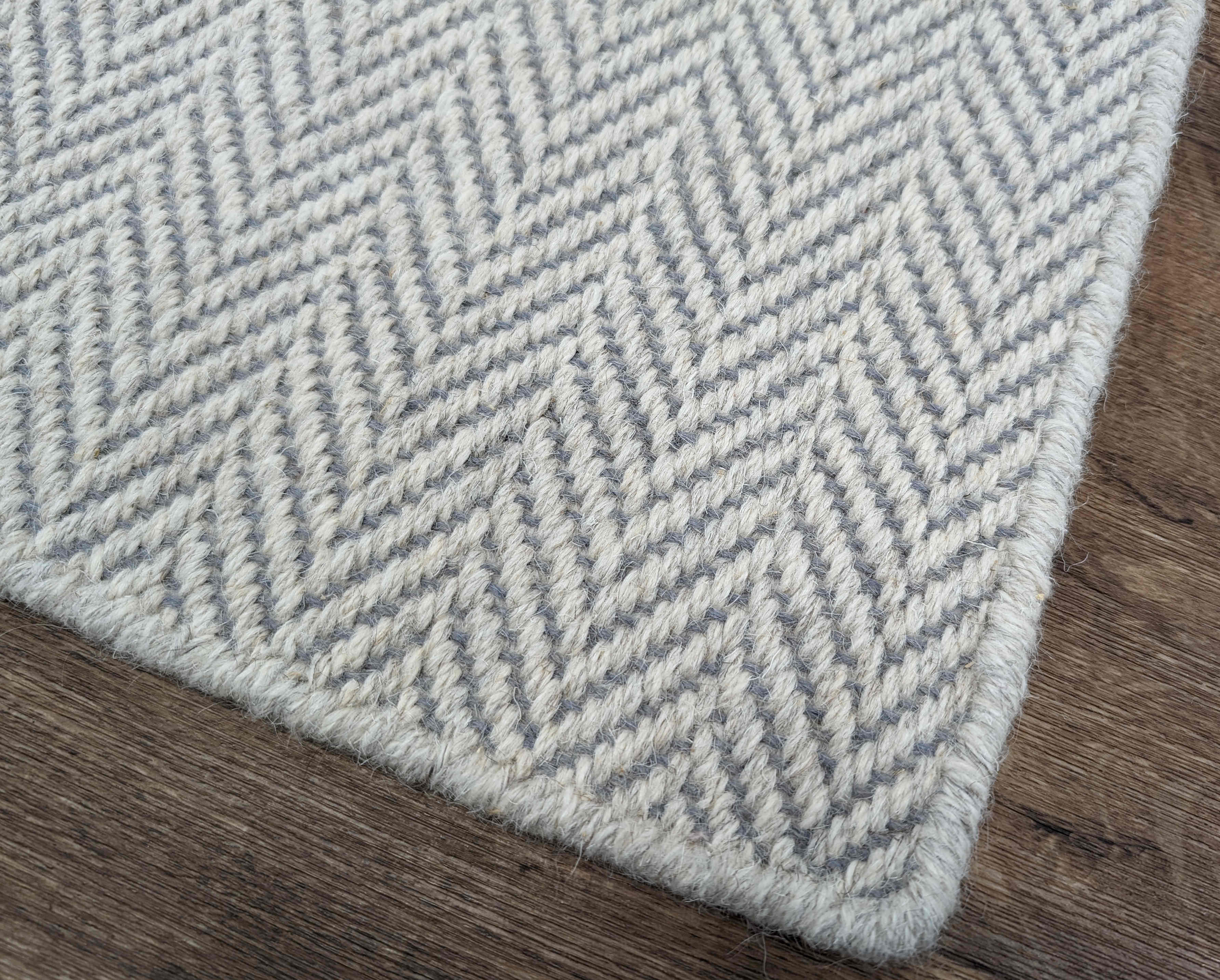 RugDepot Stair Runner Heatherly-S Cloud Wool Herringbone Stair Runner in 54 Unique Sizes