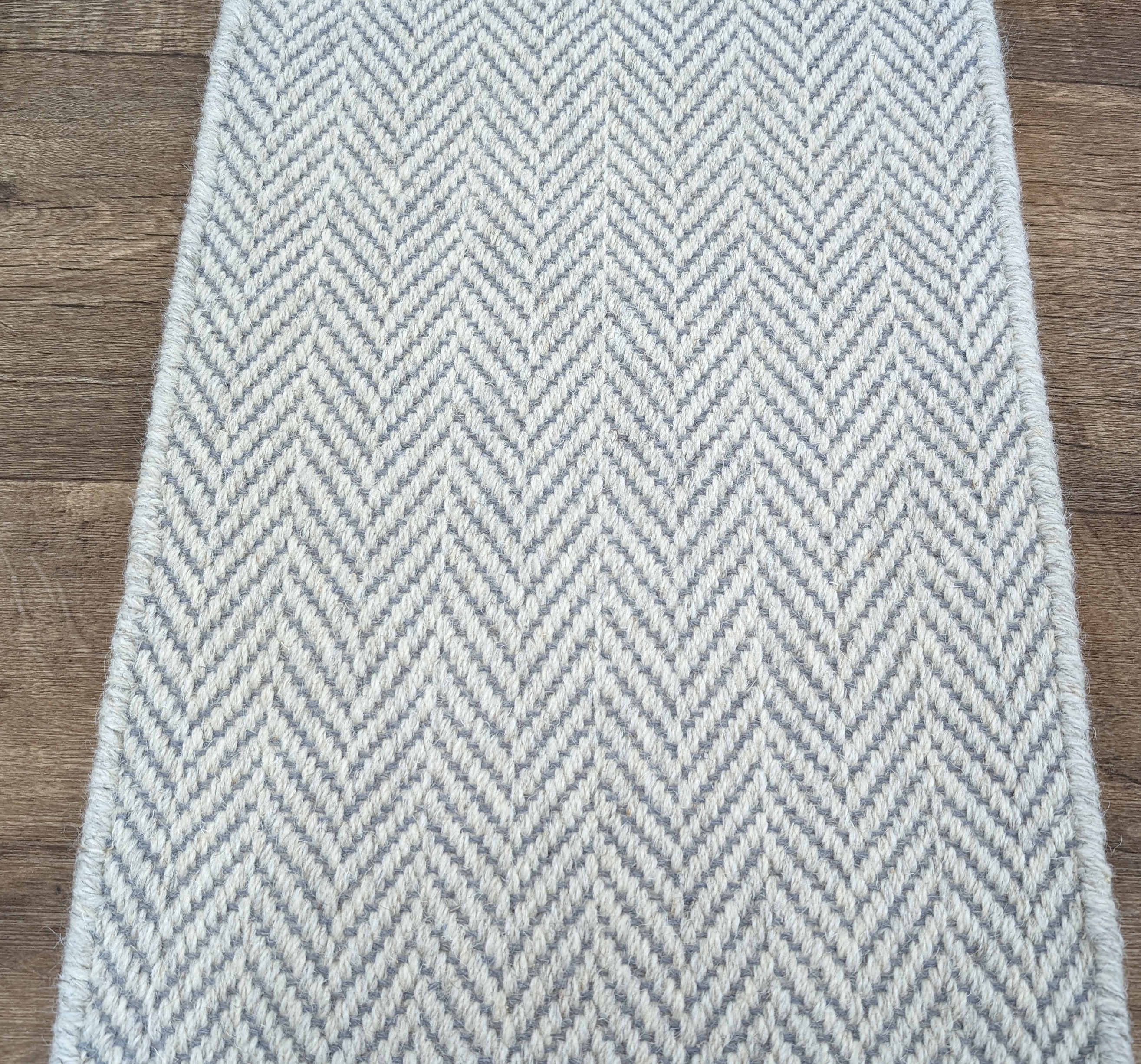 RugDepot Stair Runner Heatherly-S Cloud Wool Herringbone Stair Runner in 54 Unique Sizes