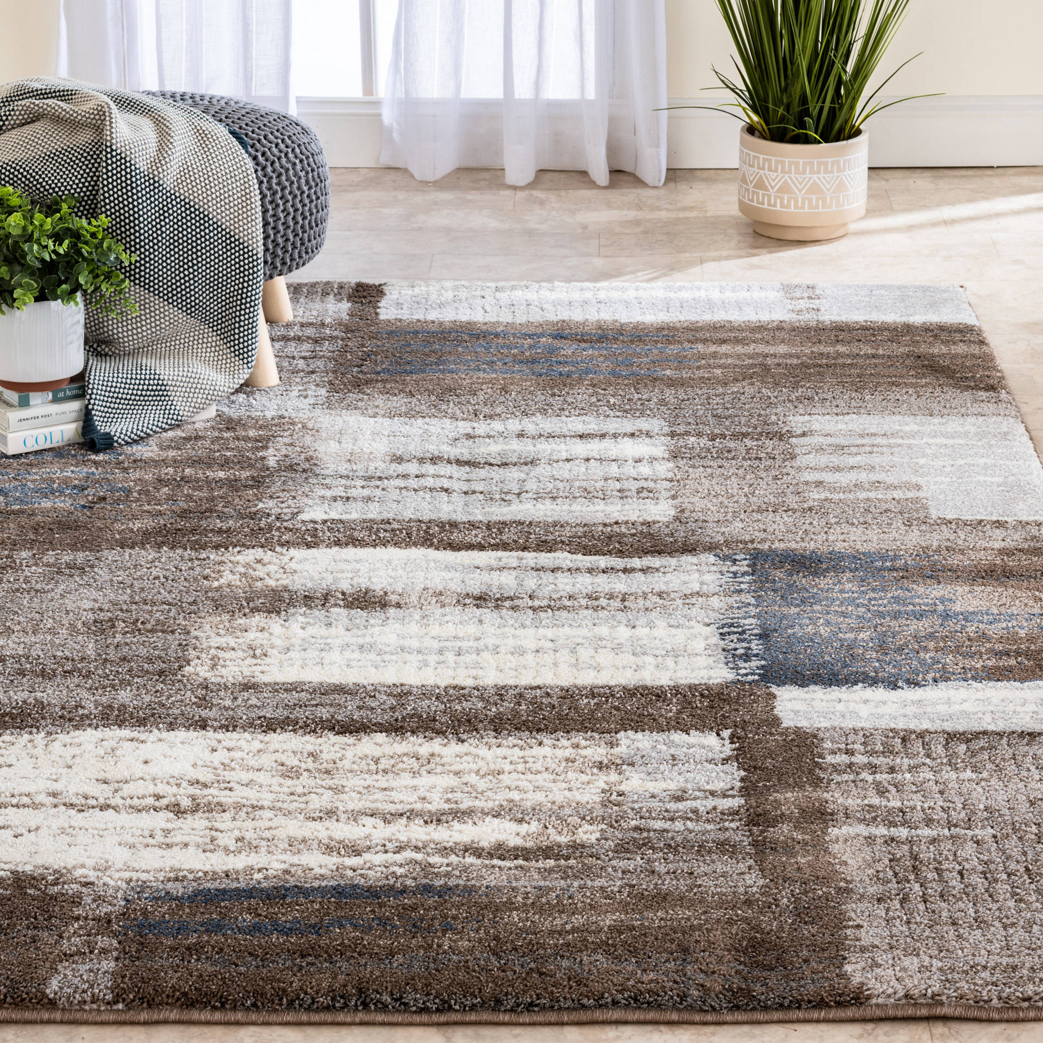 Structure Area Rugs 6256CPA Grey Brown Area Rugs 13 Sizes