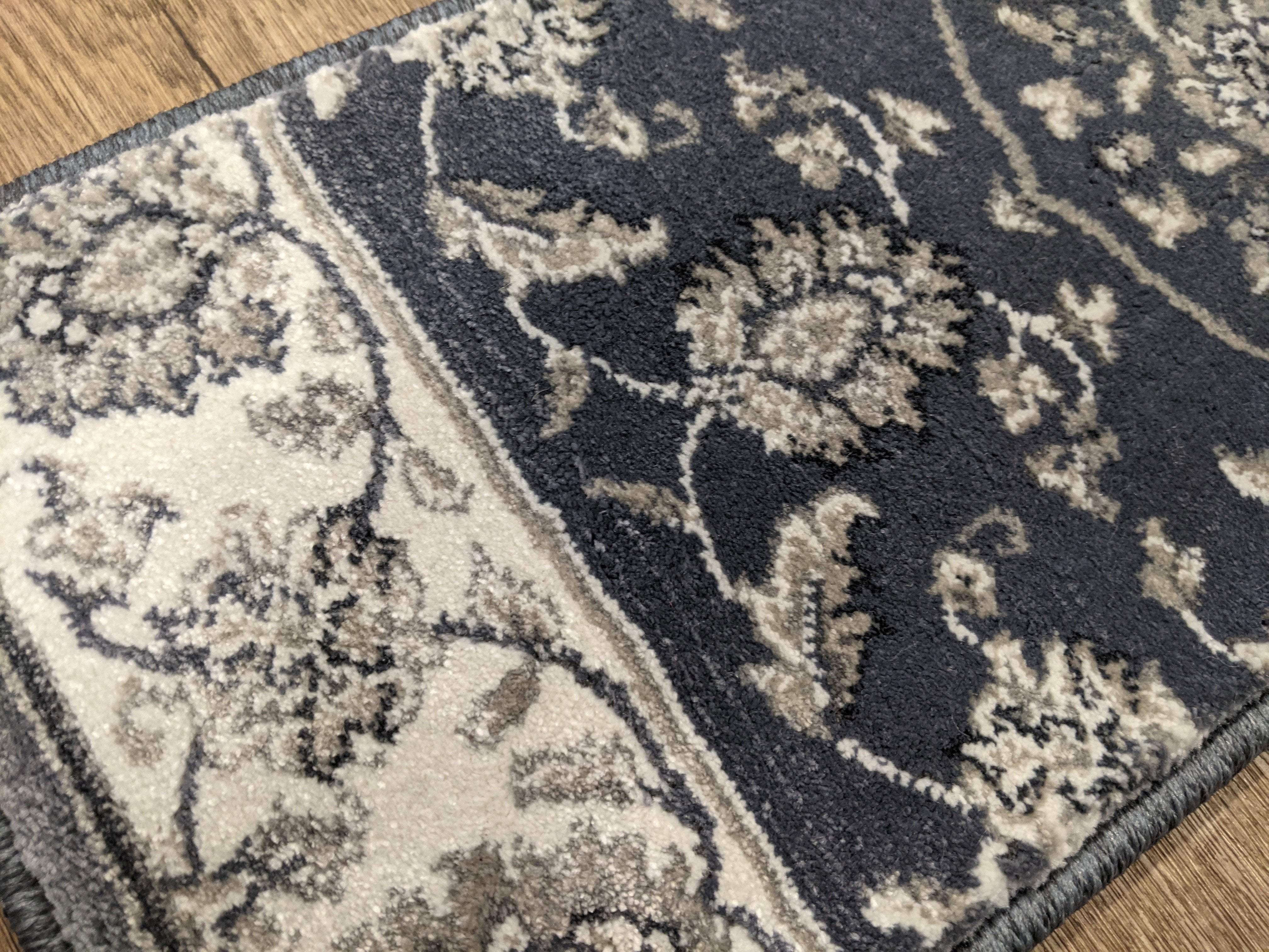 Central Oriental Stair Runner Radiance Blue Stair Runner 2846SH 26 and 33 In  Sold By the Foot