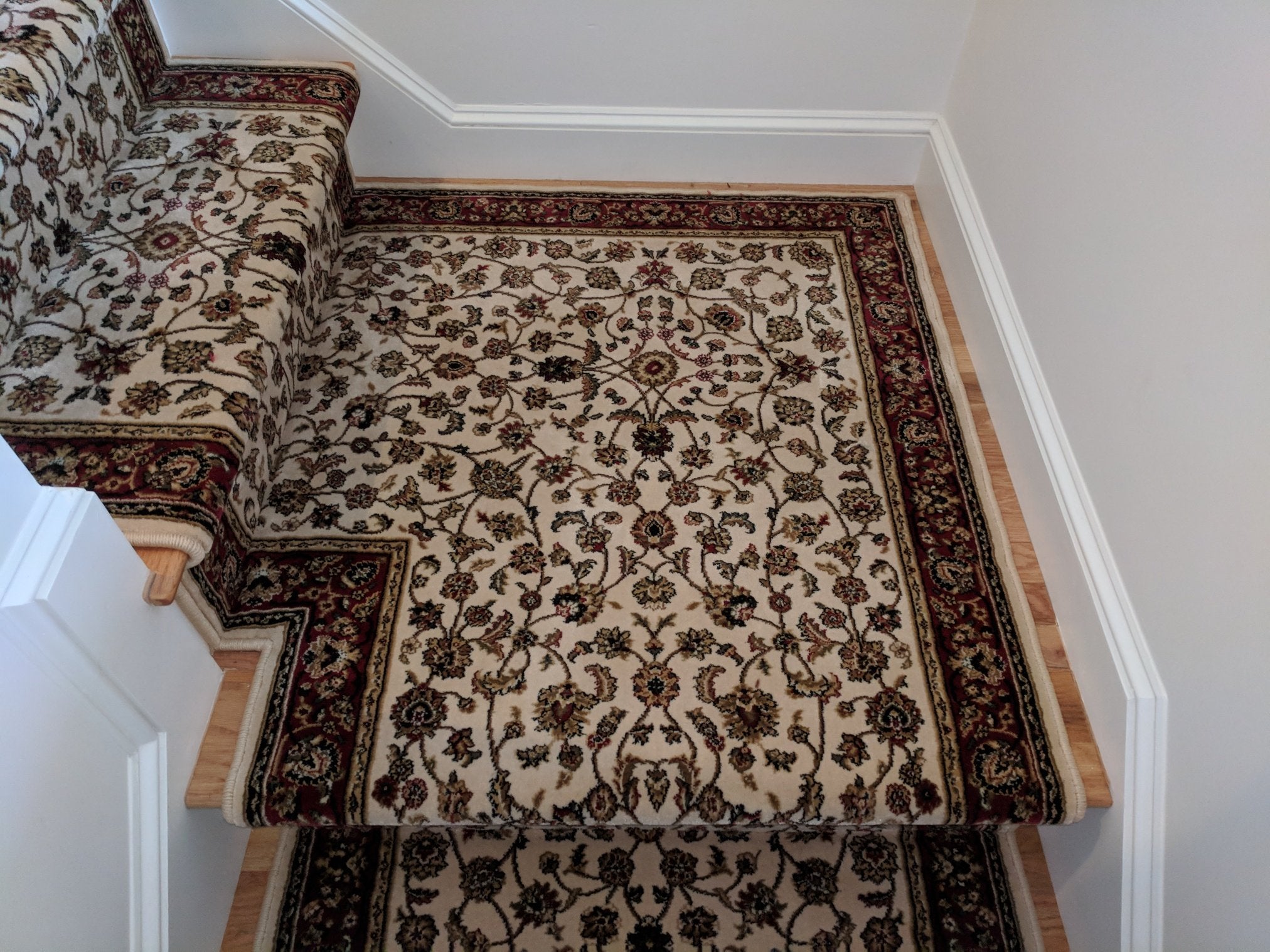 Central Oriental Stair Runners Dimensions Ivory Stair Runner 4341.14C - 33in-Sold By the Foot