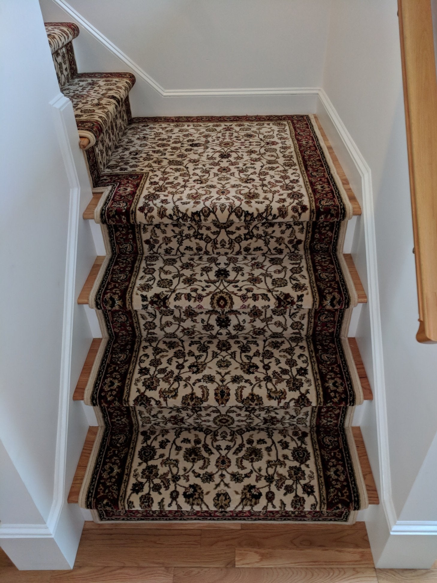 Central Oriental Stair Runners Dimensions Ivory Stair Runner 4341.14C - 33in-Sold By the Foot