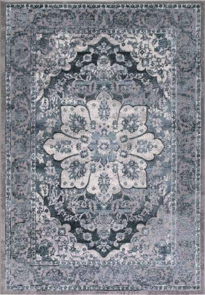 Concord Global Trading Area Rugs 3.3 x 4.7 Thema Area Rug Serapi 2916 Teal-Grey Poly Made In Turkey